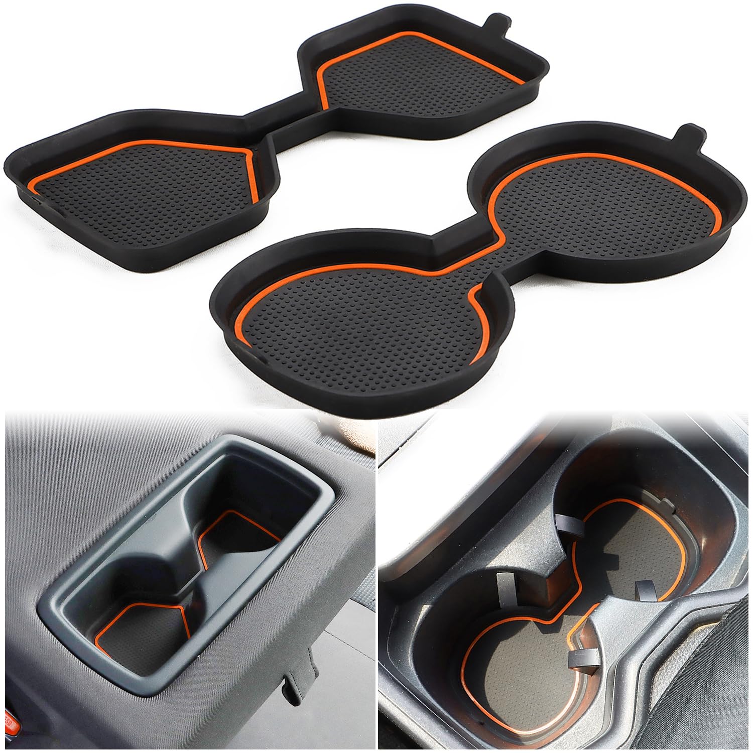Auovo 3D Cup Holder Inserts Coaster Compatible With Toyota Rav4 Accessories 2025 2024 2023 2022 2021 2020 2019 Silicone Cup Mat