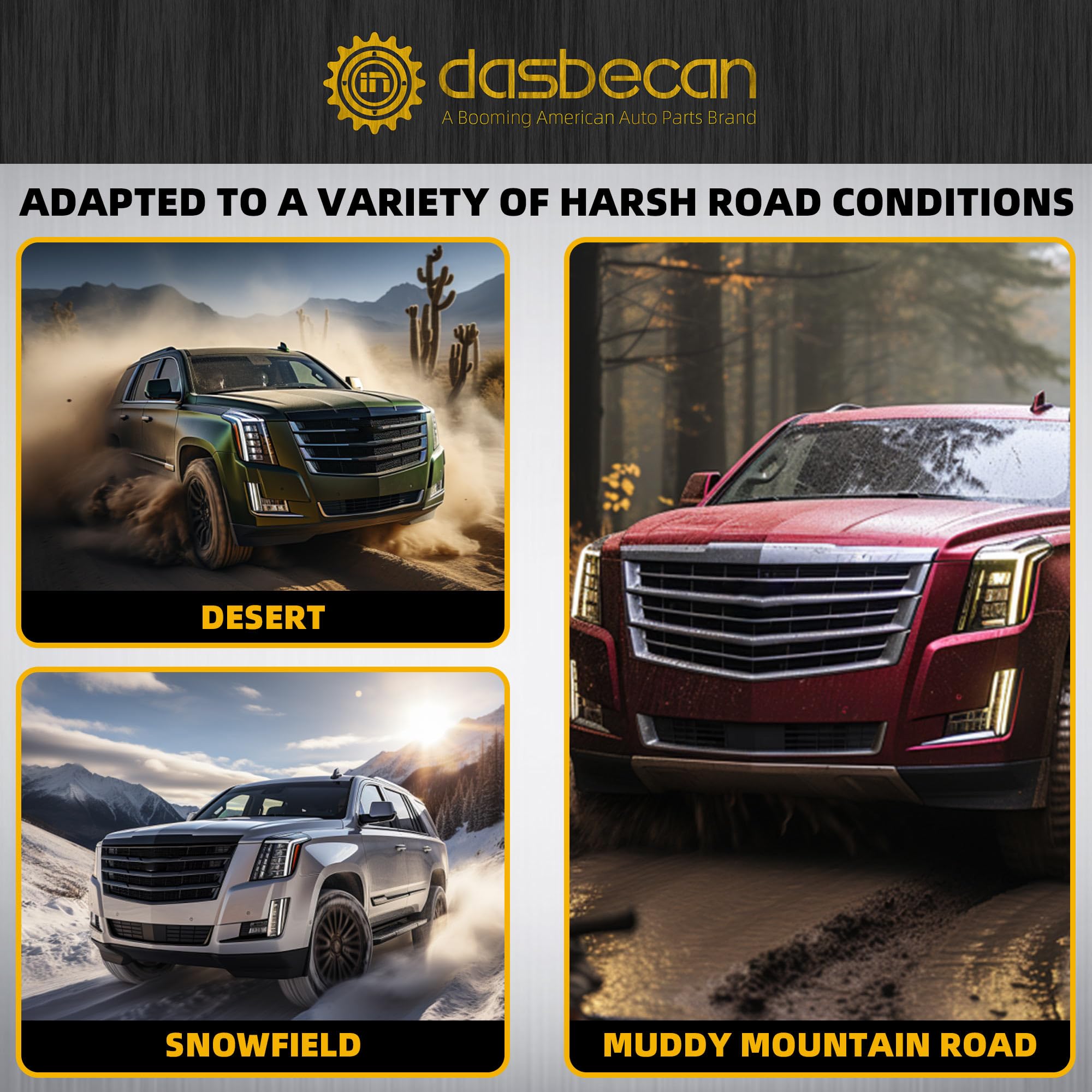 Dasbecan Pair Rear Air Shock Lift Struts Absorber Compatible with 2015-2021 Cadillac Escalade Chevy Suburban Tahoe GMC Yukon XL