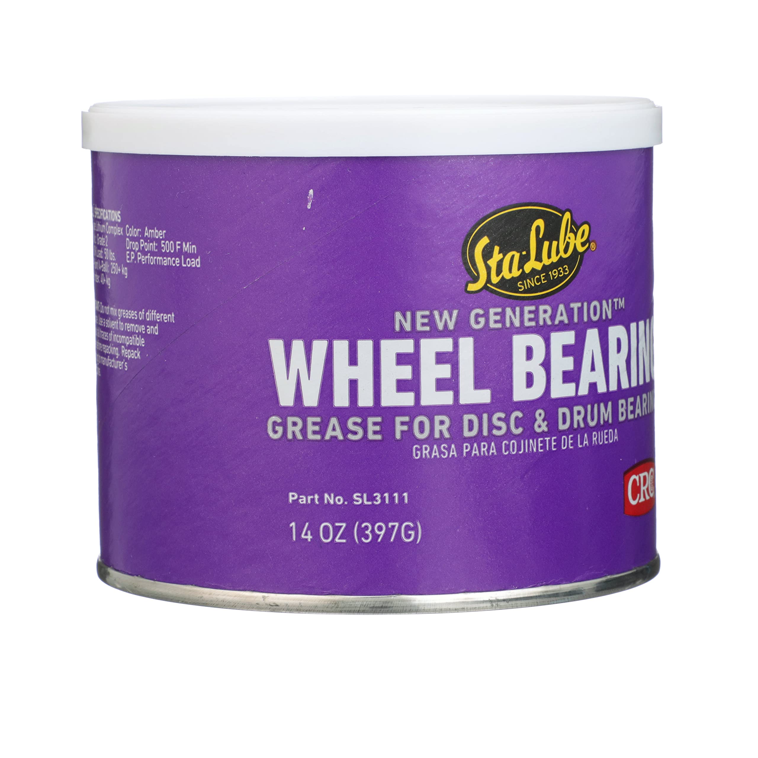Sta-Lube Sl3111 New Generation Wheel Bearing Grease For Disc And Drum Brakes - 14 Wt. Oz.