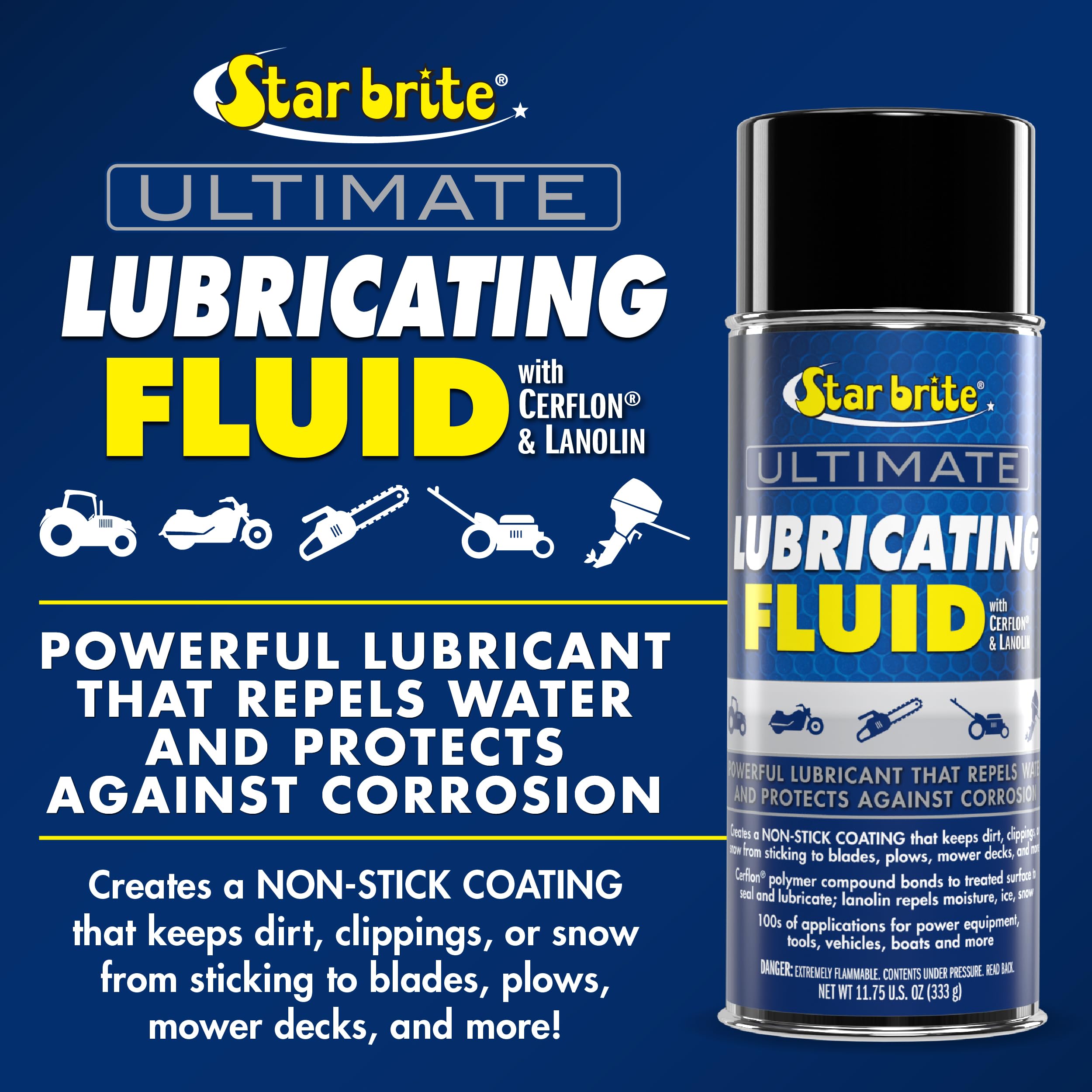Star Brite 98212 Ultimate Series Lubricating Fluid Aerosol - 11.75 Oz (098212), Black