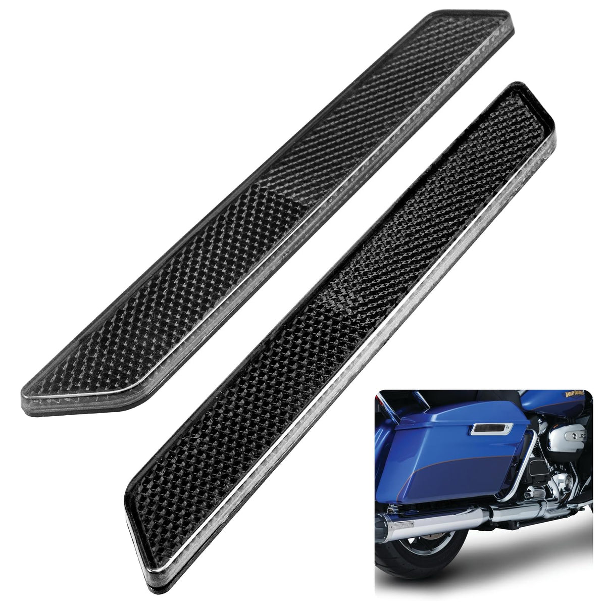 Benlari Black Saddlebag Reflector Inserts 2014-2024 Compatible For Harley Davidson Touring Electra Street Road Glide Road King Flhr Flhtc Flhx