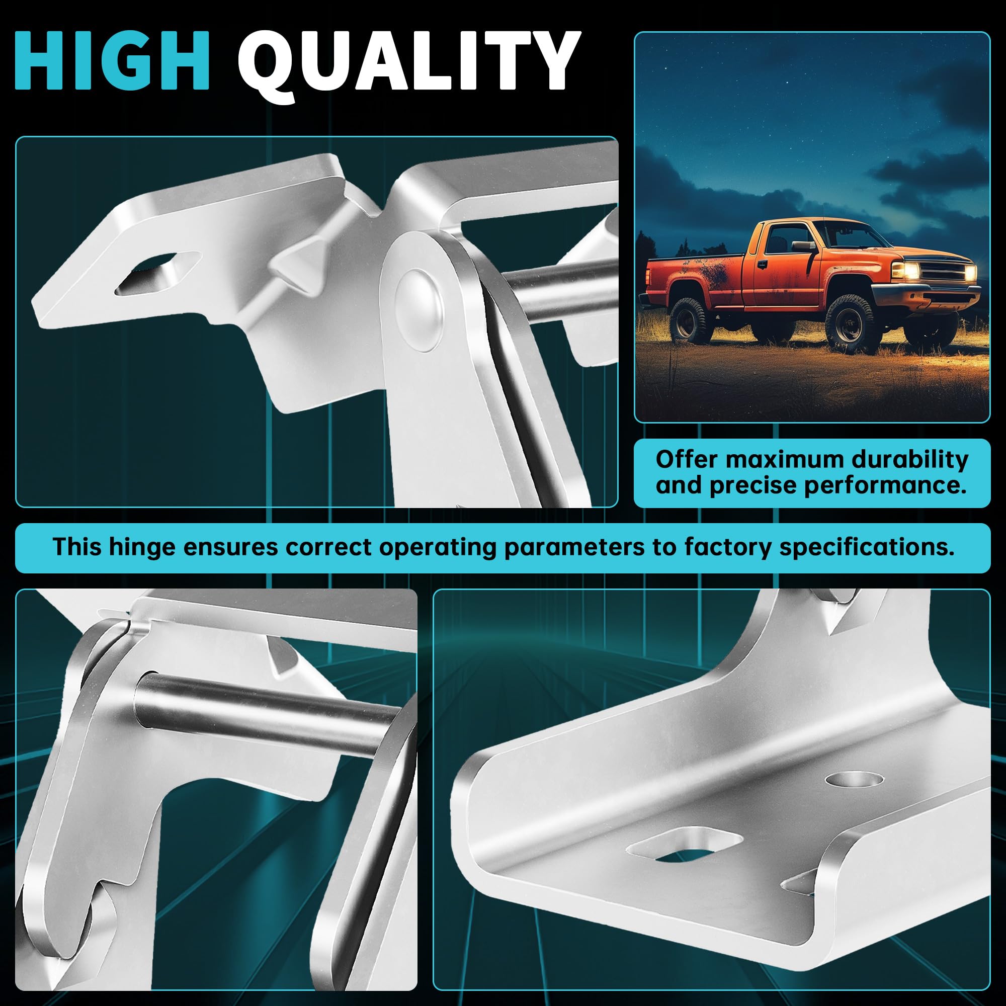 ECOTRIC Front Lower Door Hinge Assembly Compatible with 1996-2002 Dodge Ram 1500 2500 3500 Driver or Passenger Side Replacement for 55275464AC