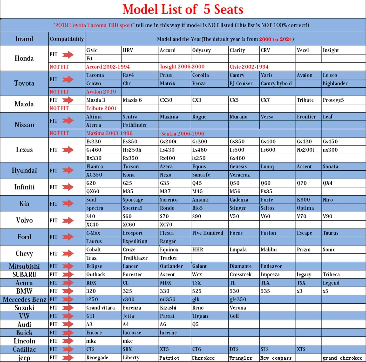Aierxuan Leather Universal Car Seat Covers Split Bench 40/60 For Honda Acura Chevy Nissan Lexus Toyota Kia Ford Buick Vw Audi Be