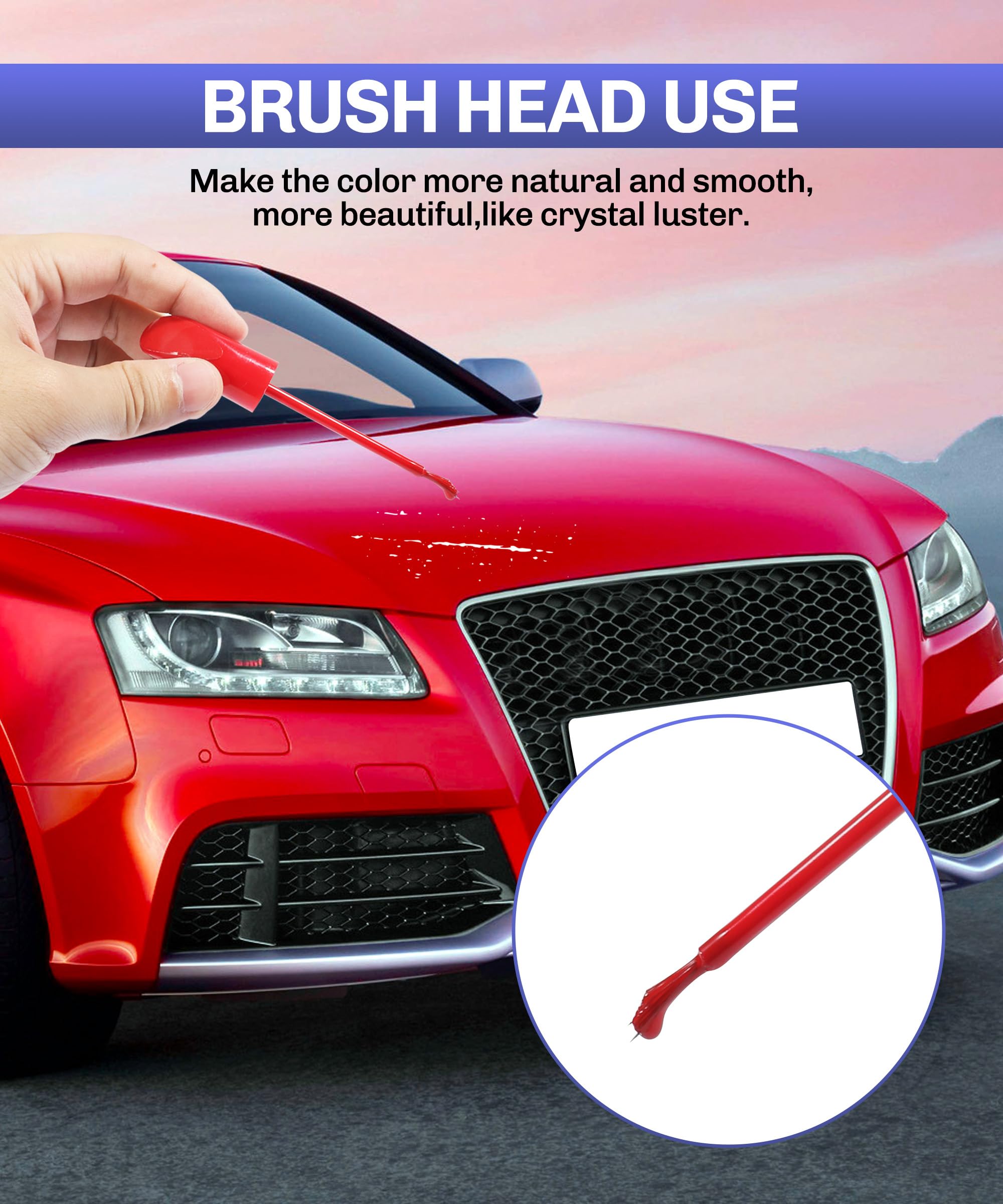 Bylikeho Car Scratch Repair Pen - Deep Scratch Remover, Touch-up Paint for Vehicles (Red)