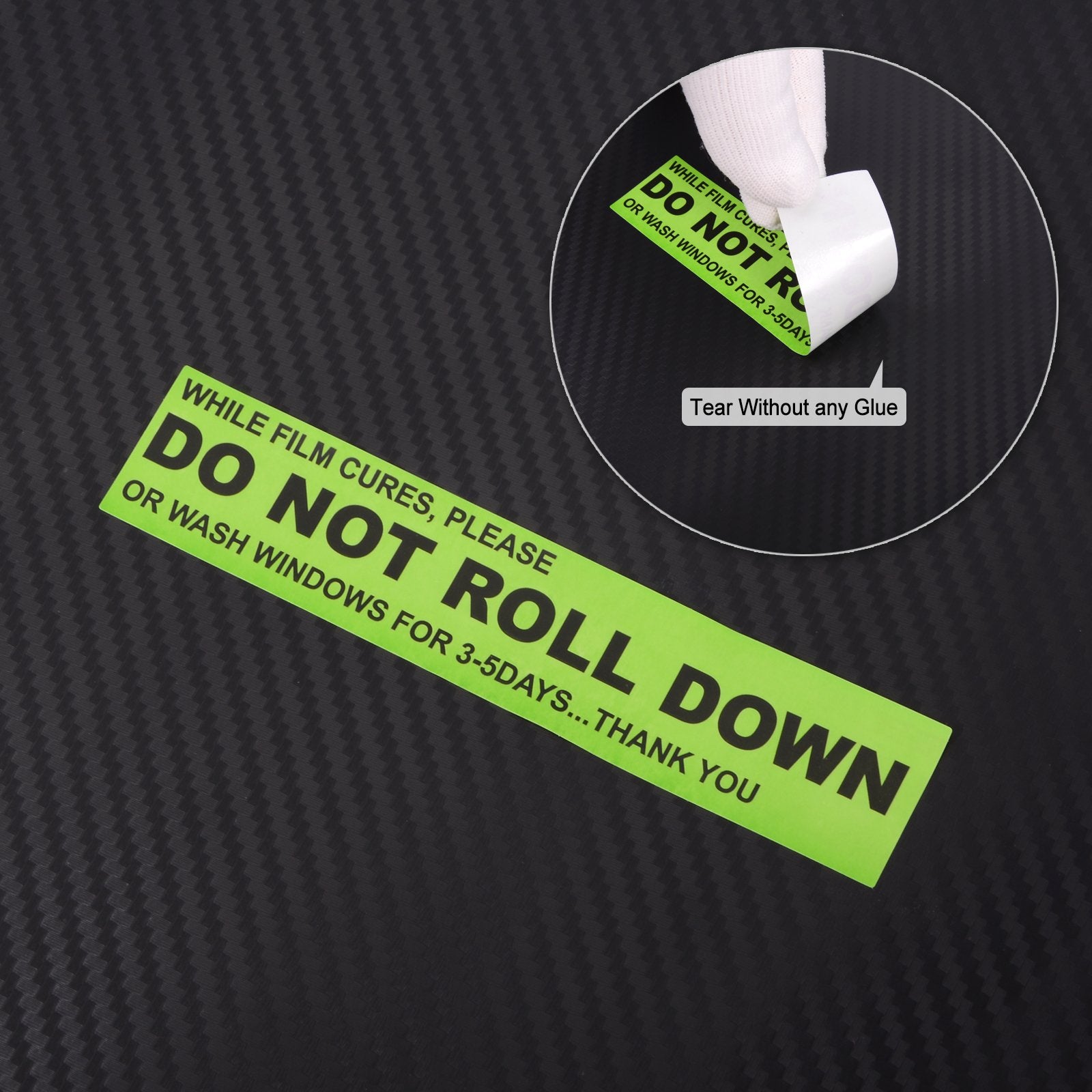 Foshio 100Pcs/Roll Do Not Roll Down Automotive Self-Adhesive Stickers Warning Label For Auto Vinyl Wraps Tool