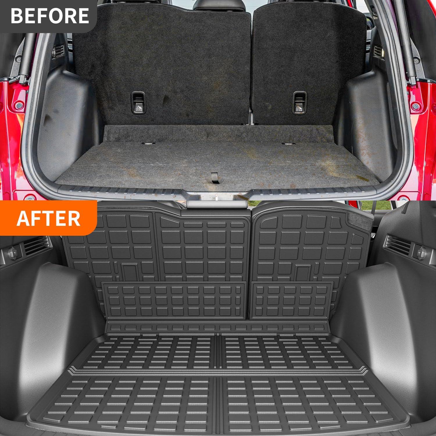 powoq Hybrid Cargo Liner Compatible with 2023-2025 Honda CRV Upper Deck Cargo Mat TPE Trunk Mat Replacement for 2023-2025 Honda