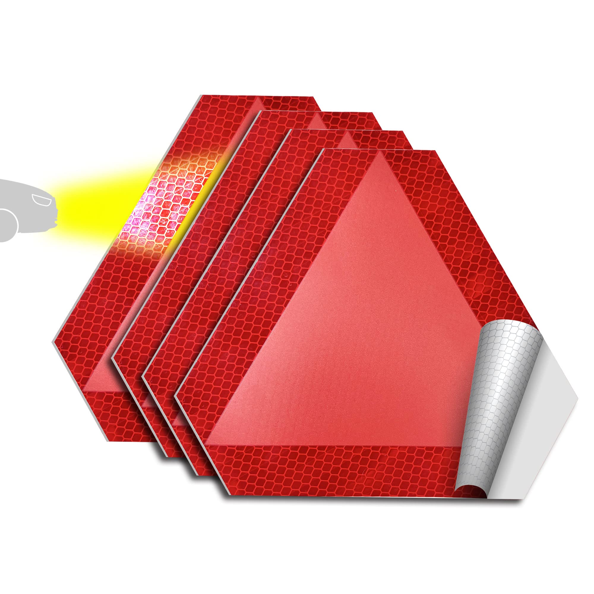 Slow Moving Vehicle Sign 4 Pack 7' X 8' Diamond Grade Reflective Slow Moving Vehicle Triangle Sticker