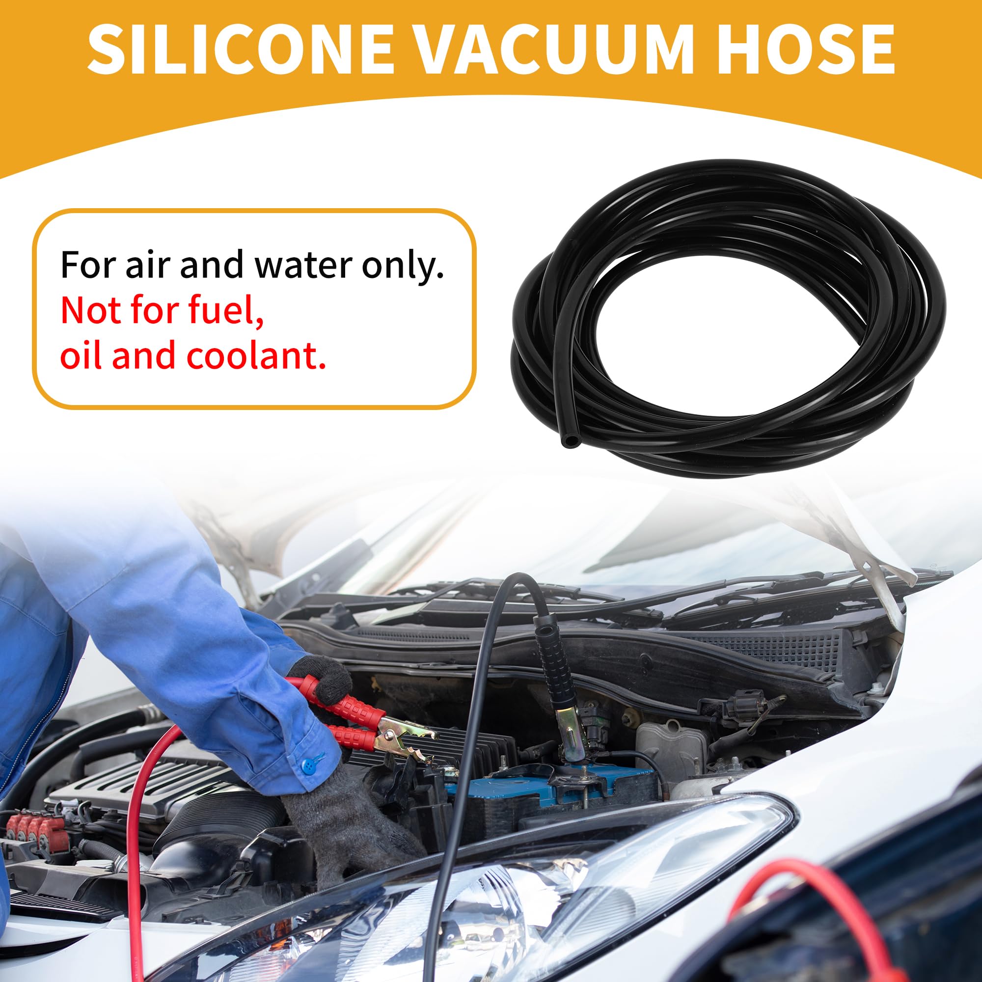 Partuto 1pc 130PSI Max Pressure Silicone Vacuum Tubing Hose for Chevrolet for Buick for Lincoln Engine Automotive Vacuum Line Si