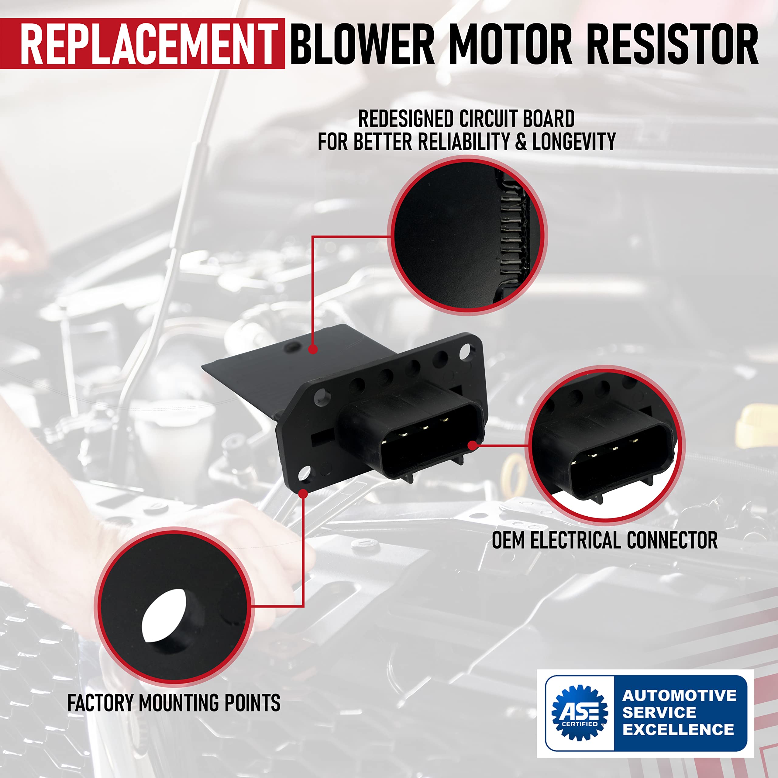 HVAC Blower Motor Resistor - Compatible with Ford, Lincoln, Mercury Vehicles - Expedition, Escape, F150, F250, F350 Super Duty,