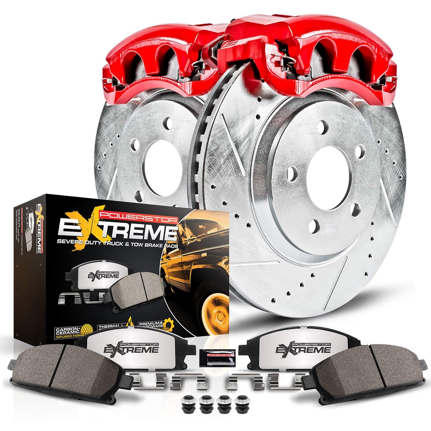 Power Stop Kc1858-36 Rear Z36 Truck And Tow Brake Kit With Calipers