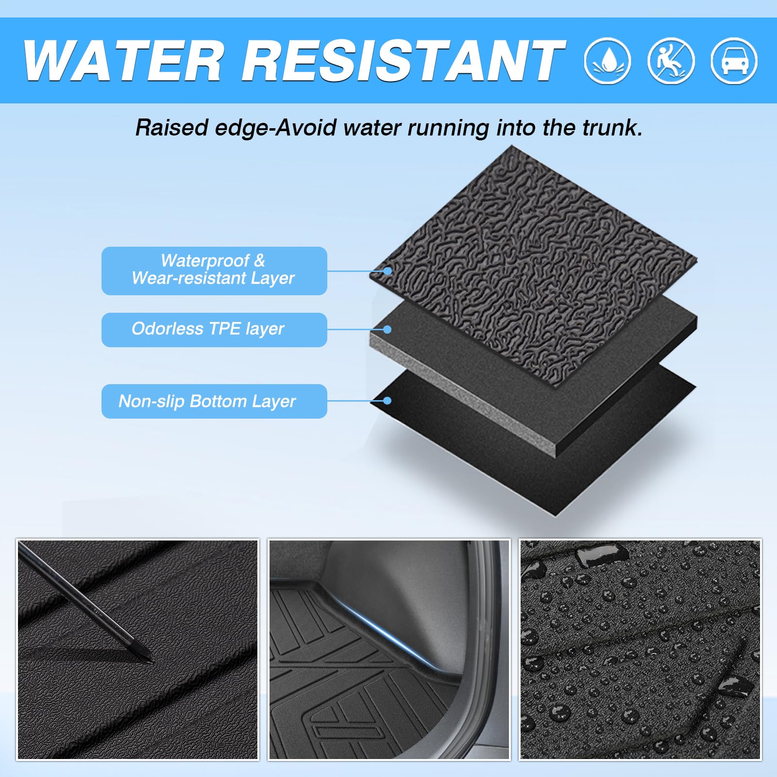 Powerty Cargo Mat Compatible For Subaru Solterra 2023 2024 2025 Accessories All Weather Cargo Liner Tpe Rear Trunk Mat