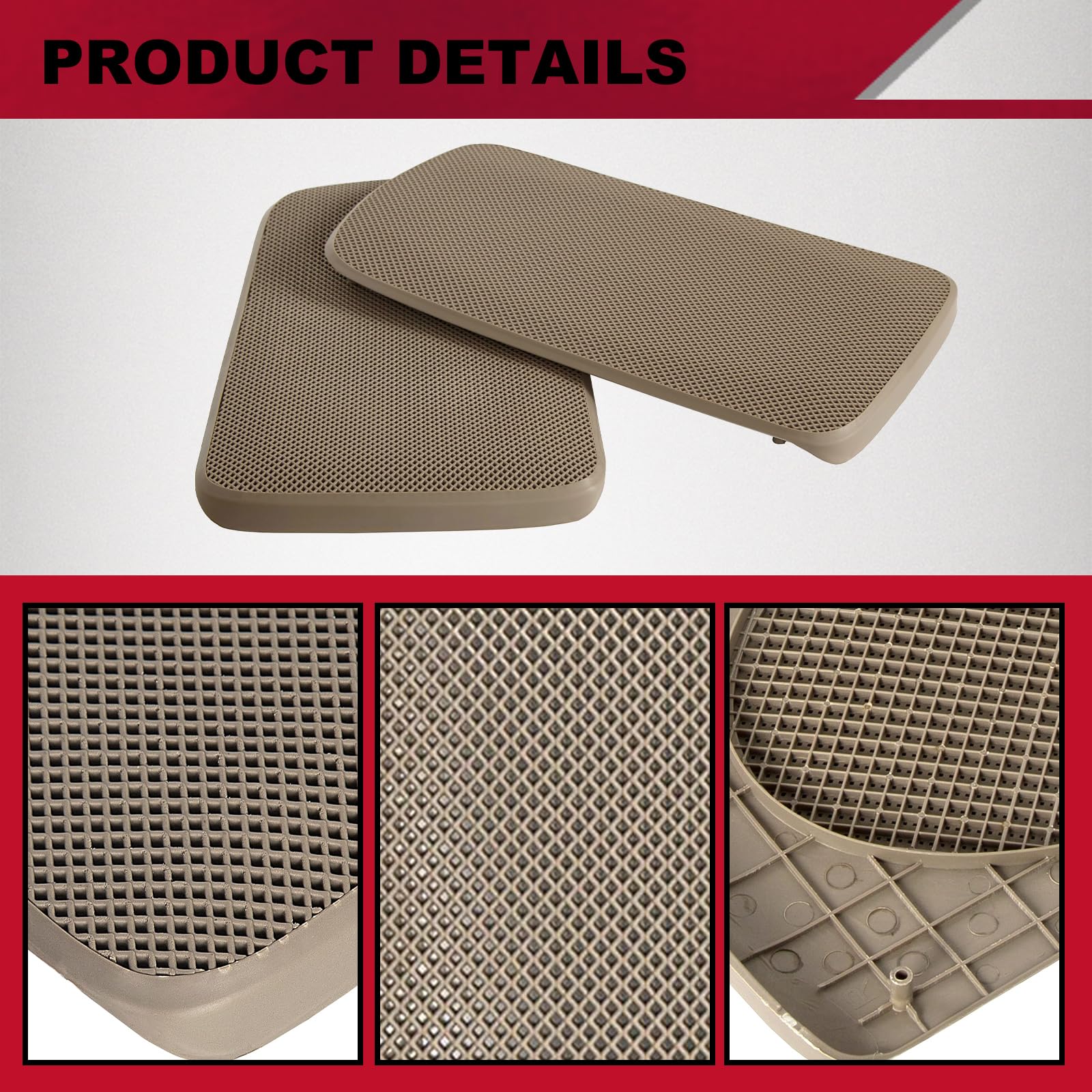 Hecasa Replacement Rear Speaker Grille Covers Compatible With 2002-2006 Toyota Camry Pair For Left And Right Side Beige Replacem