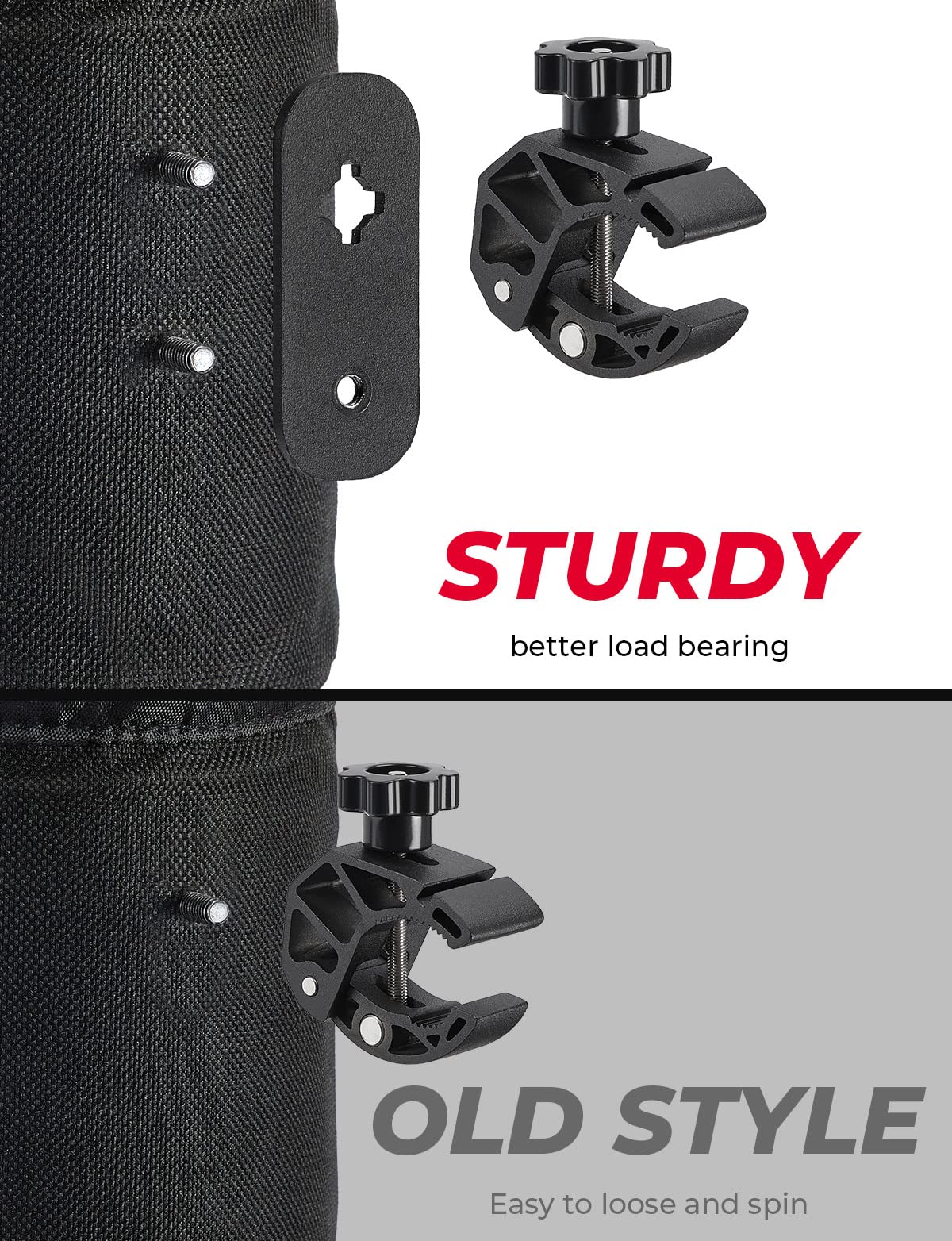 Kemimoto Motorcycle Cup Holder, Oxford Fabric Motorcycle Drink Holder With 0.6''-1.5'' Alligator Clamp, Universal Water Bottle H