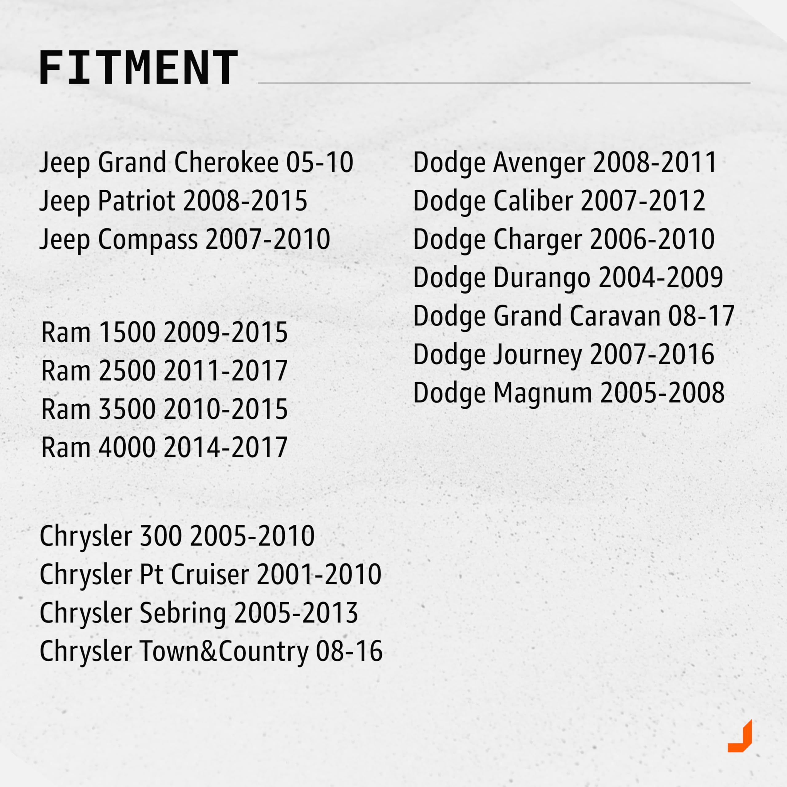 Windshield Washer Nozzles replacement for 05-10 Jeep Grand Cherokee, 08-15 Patriot, 07-10 Compass Caliber, 07-16 RAM 1500 2500 3