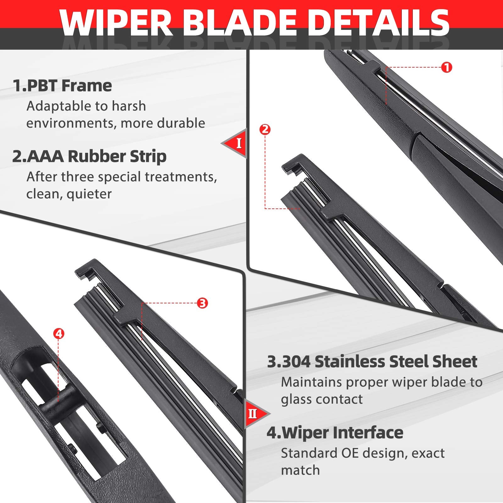 Replacement For Honda Pilot 2009-2015, Rear Windshield Wiper Arm Blade Set - Otuayauto Factory Oem Style 76730Szaa02
