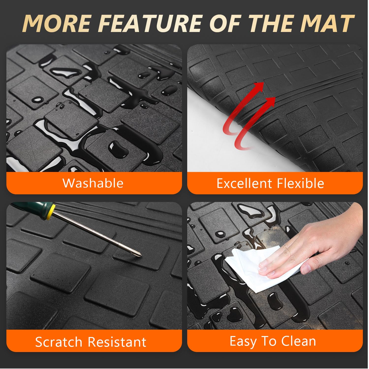 Powoq Trunk Mat Compatible With 2018-2023 Subaru Crosstrek Impreza Cargo Mat Backrest Liner Tpe Trunk Liner Replacement For 2018-2023 Subaru Crosstrek/Xv Accessories (Trunk Mat+Backrest Mat)