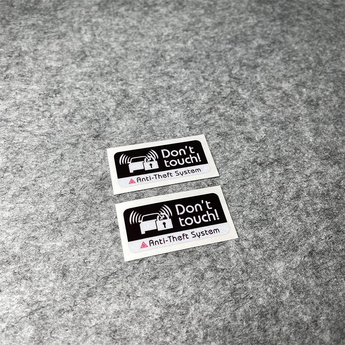 2PCS Warning Do not Touch Anti-Theft System Auto Window Stickers Car Styling Vinyl Decals 50x25mm