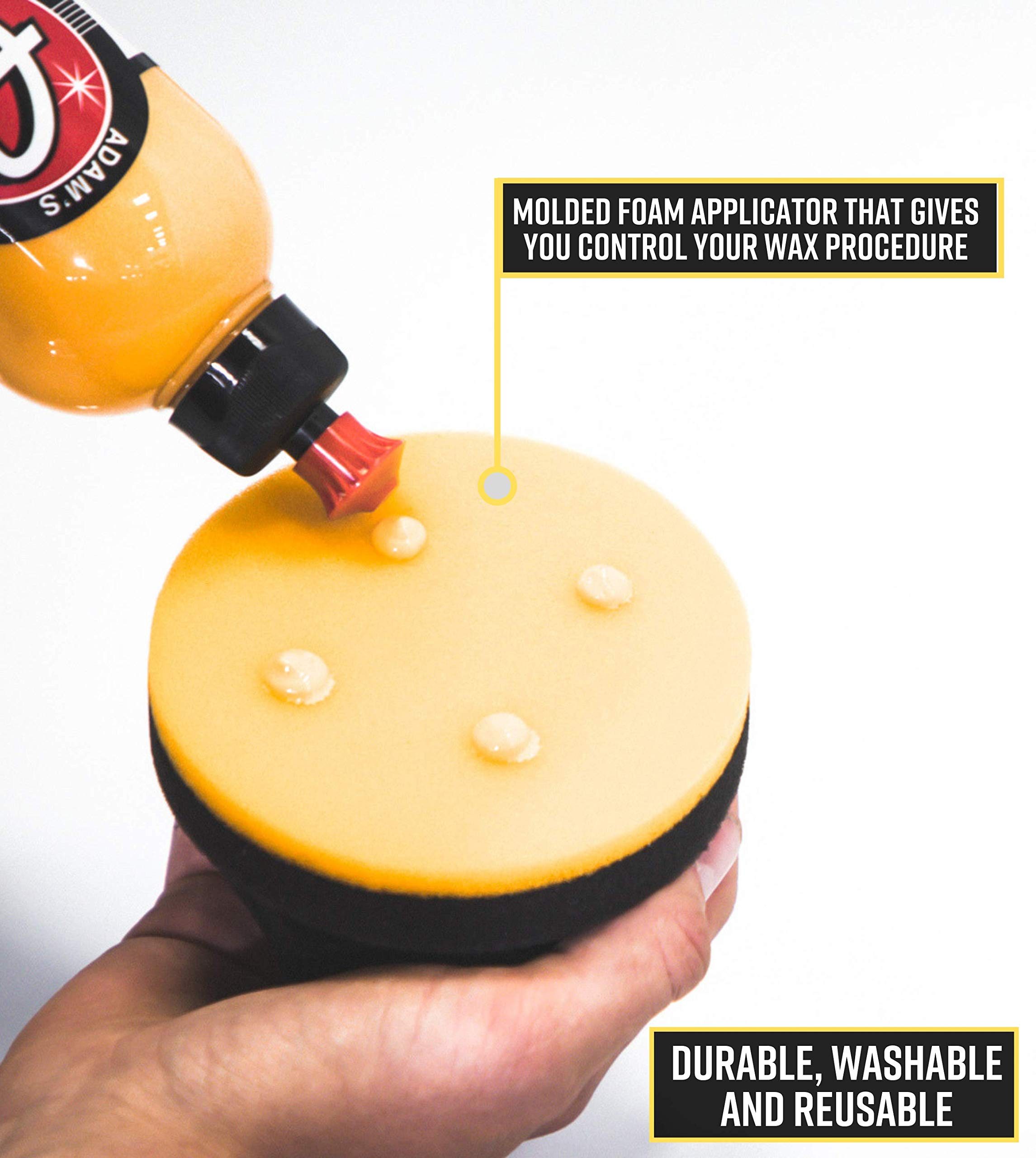 Adam'S Polishes Yellow Hex Grip Car Wax Foam Applicator - Waxing Kit Glaze Sealant Liquid Paste Wax Ceramic Coating | Auto Acces