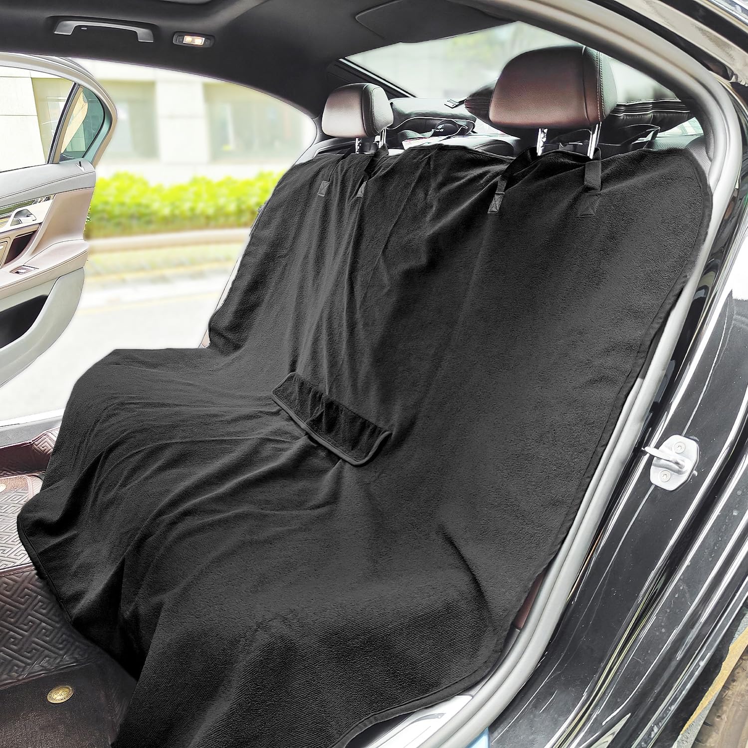Deckaly Back Seat Cover Waterpoof Rear Bench Towel Seat Cover For Gym Swimming Surfing Running, Non-Slip Rear Seat Protector Uni