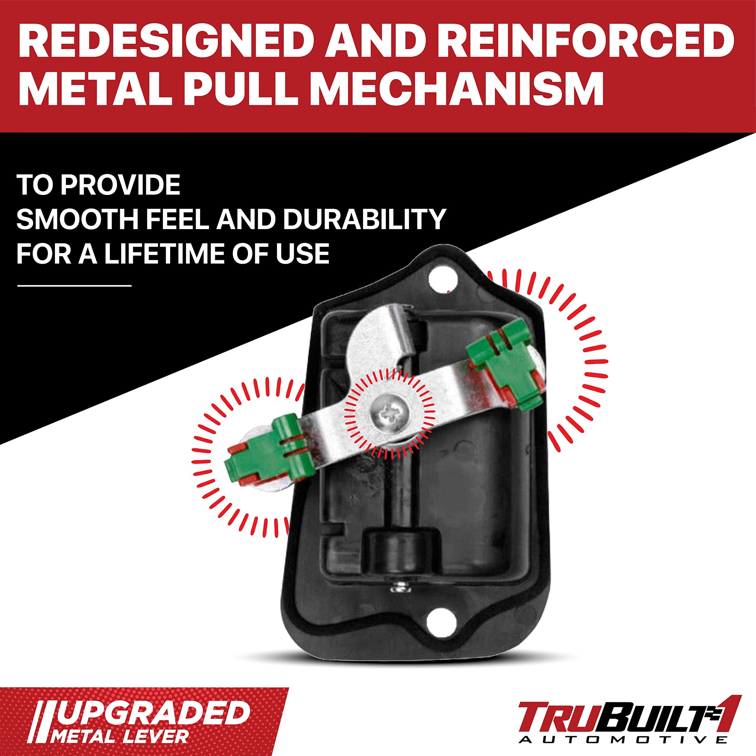 Trubuilt1 Automotive Interior Third Door Handle | Upgraded Metal | Compatible With Chevy 1996-2003 S-10, Rear Left Inside Third