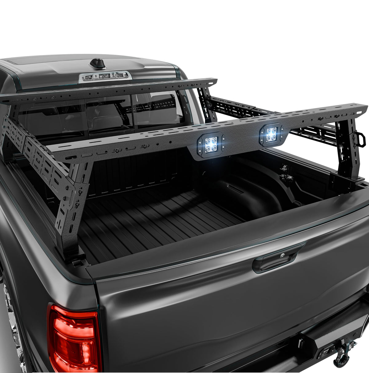 YZONA Adjustable 11.2-13.2 High Truck Bed Racks with 2 Led Light Compatible for Silverado/Sierra/Ram/Ford F-Series/Tacoma/Tund