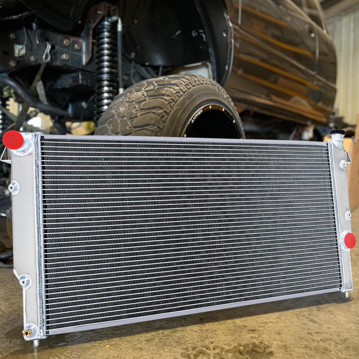 Alloyworks 3 Row All Aluminum Radiator For 1994-2002 2001 2000 Dodge Ram 2500 3500 5.9L L6 (Quad Cab Turbo Diesel)