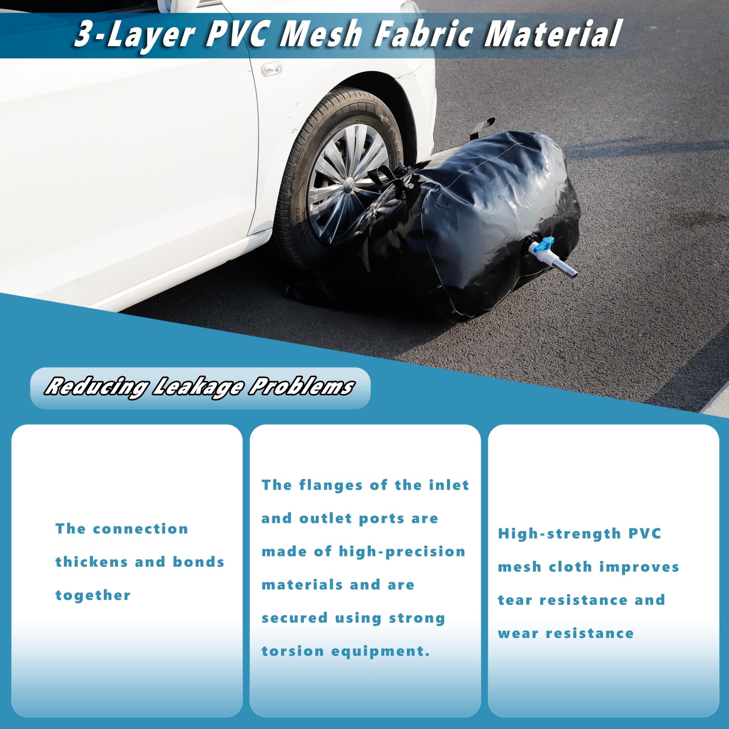 Ghosoone 113 L/30 Gal Water Bladder Tank, Foldable Portable Water Storage Container, Emergency Water Bag For Rv, Truck Bed, Fire