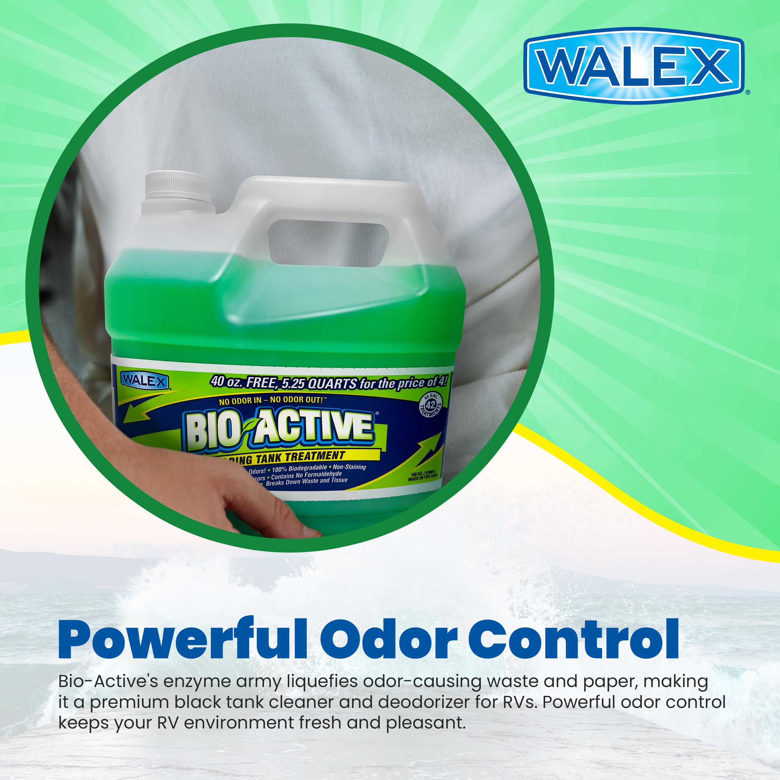 Walex Bio-72168 Bio-Active Liquid Holding Tank Treatment - 168 Oz., Non-Measurable