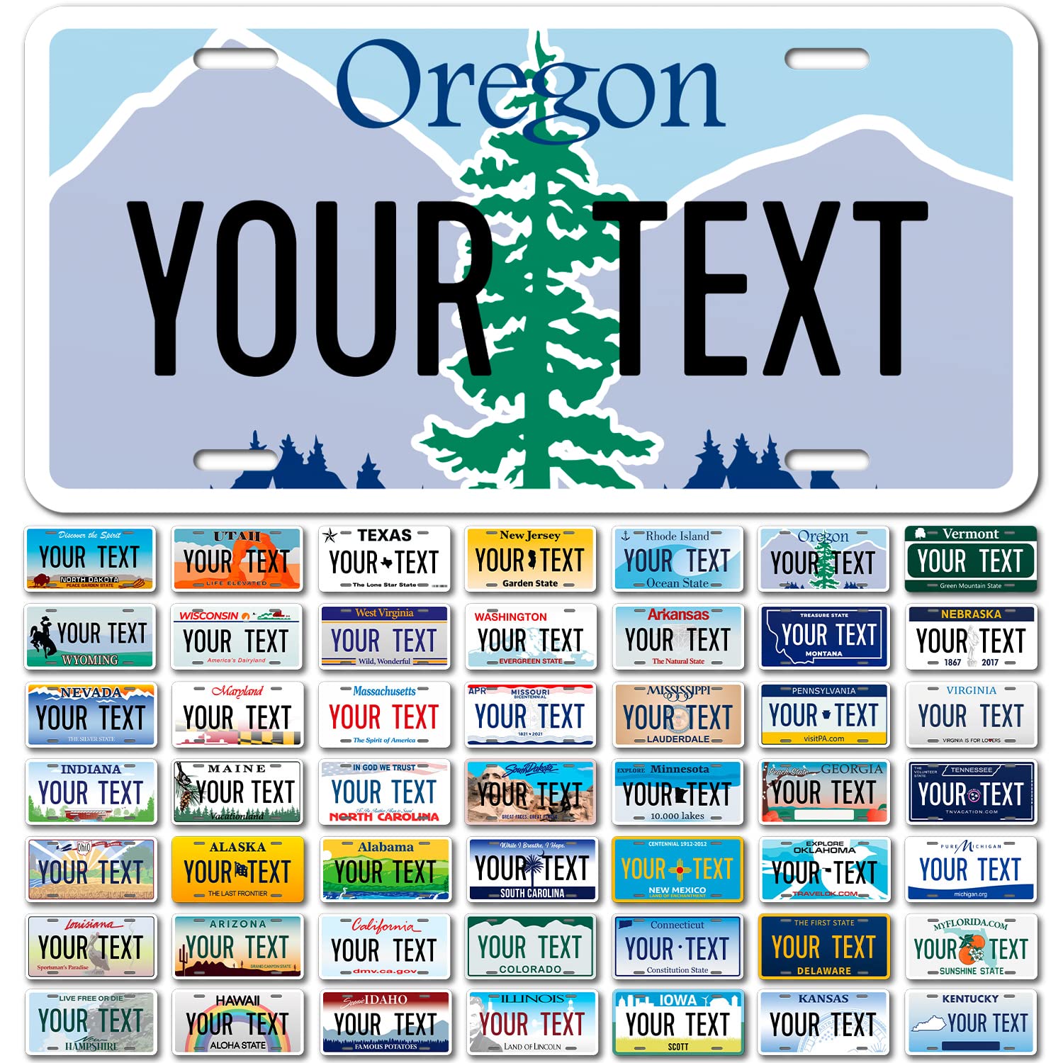 Sigo Signs Custom Oregon Mini License Plate - 3x6 Inches, Rust Free Aluminum, Fade Resistant, Personalized Front Car Sign