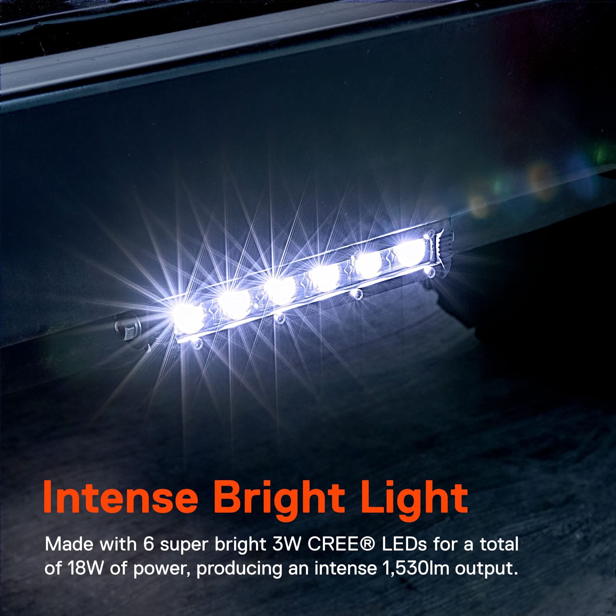 ONLINE LED STORE True Mods 2pc 7" Off Road LED Light Bar - 18W, 1530lm, IP68 Waterproof, Flood Light for Trucks/ATV/Cars