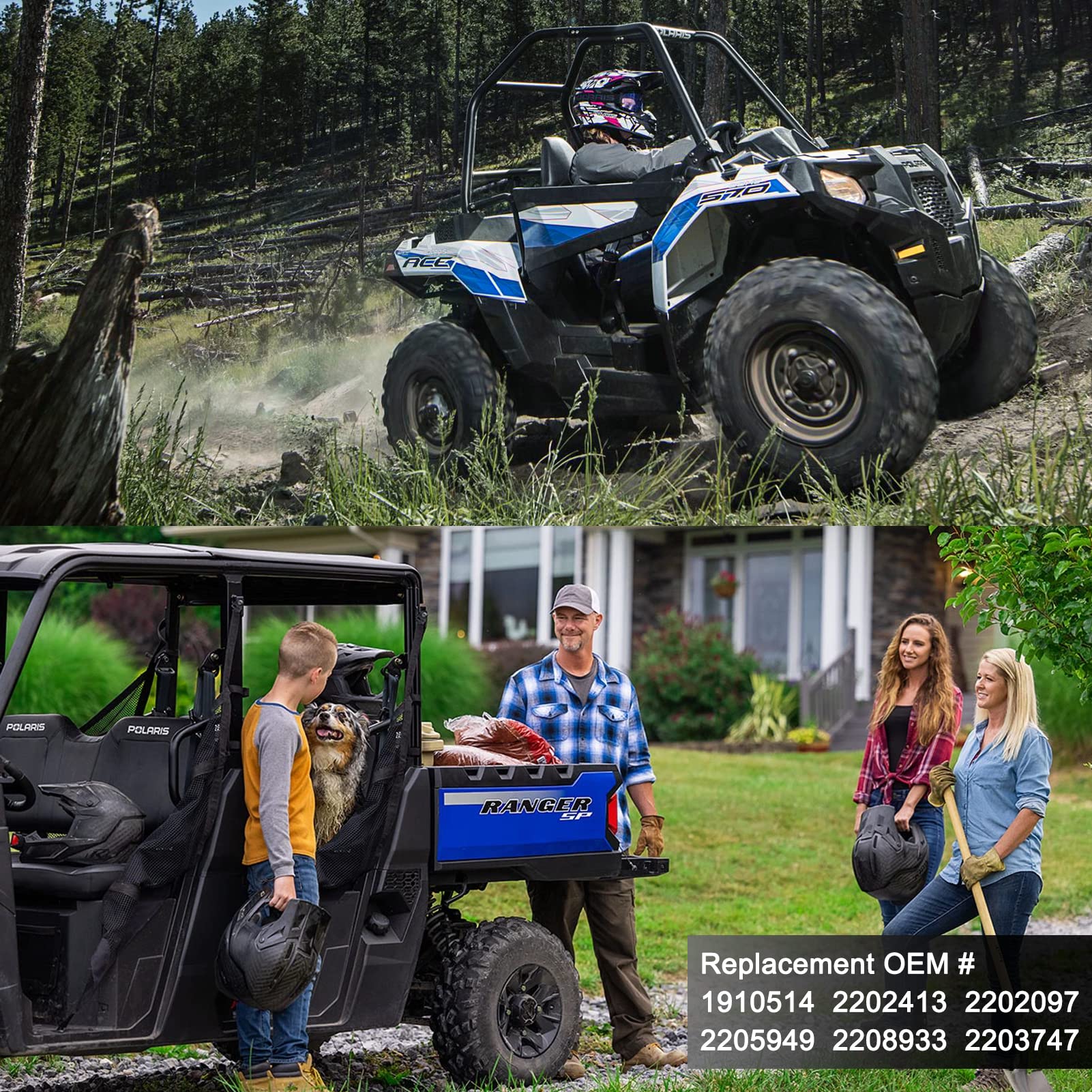 Zinger Brake Pads for 2012-2018 Polaris Ranger XP 900,2008-2013 Polaris Ranger 500 700 800, 2014-2017 Ranger Diesel,2010-2015 Ra