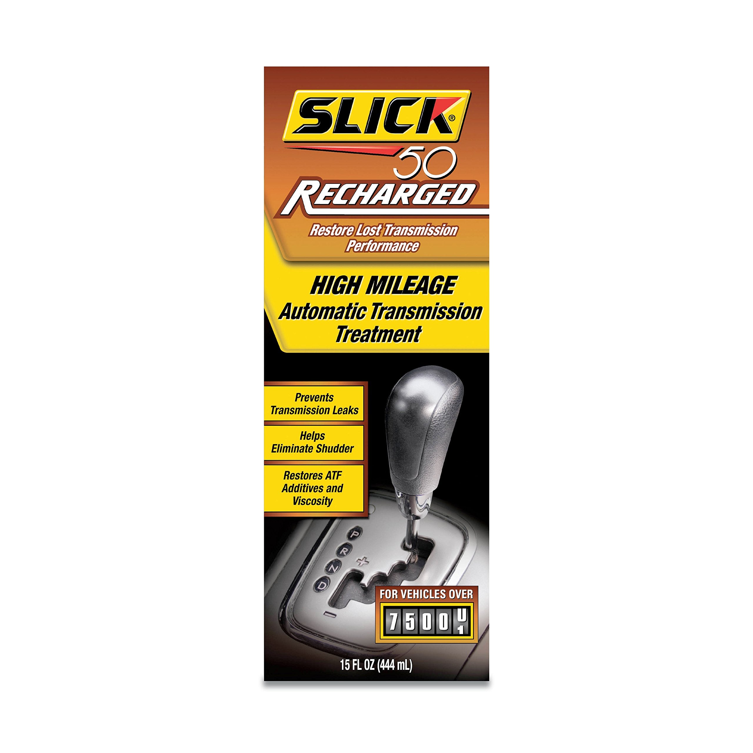 Slick 50 41806015 Recharged High Mileage Automatic Transmission And Engine Treatment, 15-Ounce , Black