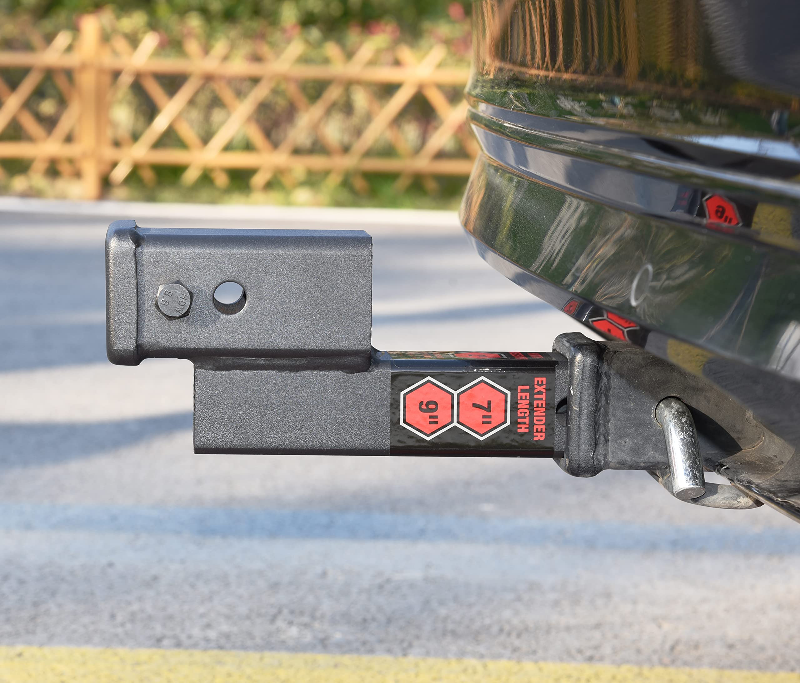 Toptow Trailer Receiver Hitch Extender Adapter 2'' Drop/Riser, 7'' And 9'' Extension Length, 2'' Shank, 7500Lbs Towing Capacity,