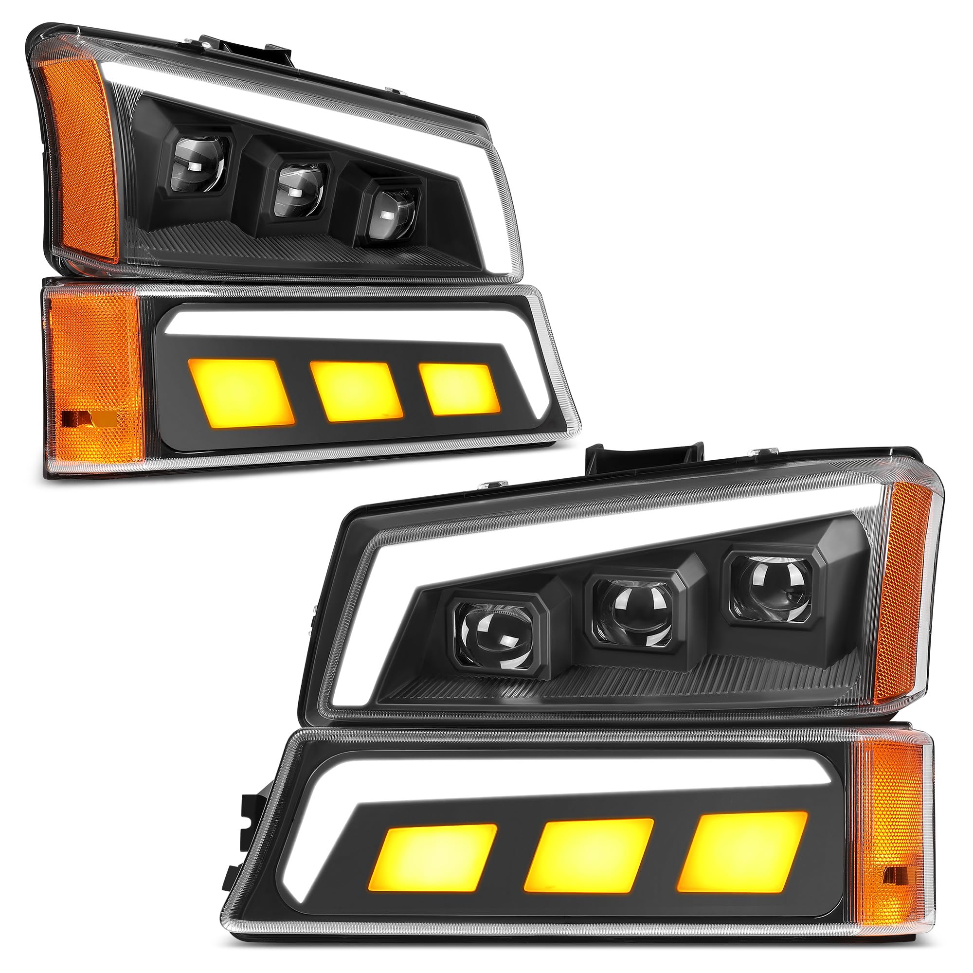 Autosaver88 Headlight Assembly Compatible With 03-06 Chevy Avalanche Silverado 1500 1500Hd 2500 2500Hd 3500/07 Silverado Classic