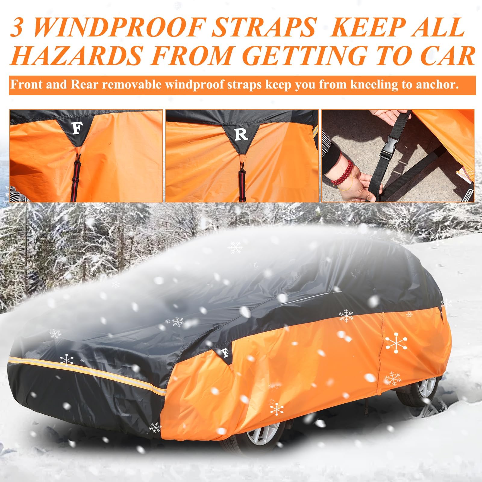Car Cover Waterproof All Weather For Automobiles, Snowproof Uv Protection Windproof Outdoor Full Car Cover For All Weather Indoo