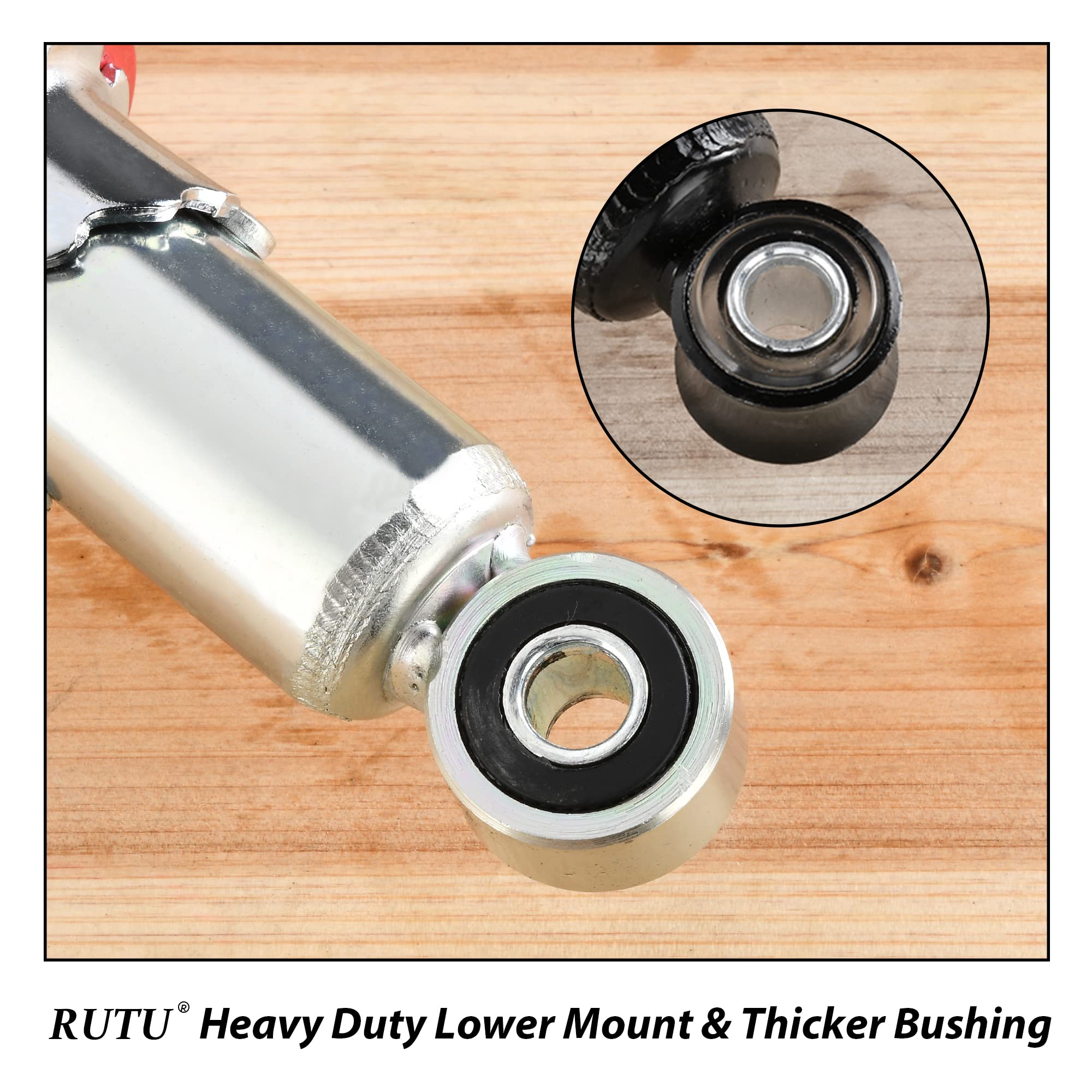 Rutu 10.25' 260Mm Rear Shock, Mono Shock, Universal Pit Bike Shock Replacement For Sdg Ssr Pitster Lifan 110Cc 125Cc 140Cc 200Cc 250Cc Pit Dirt Bike 400Lbs - Black