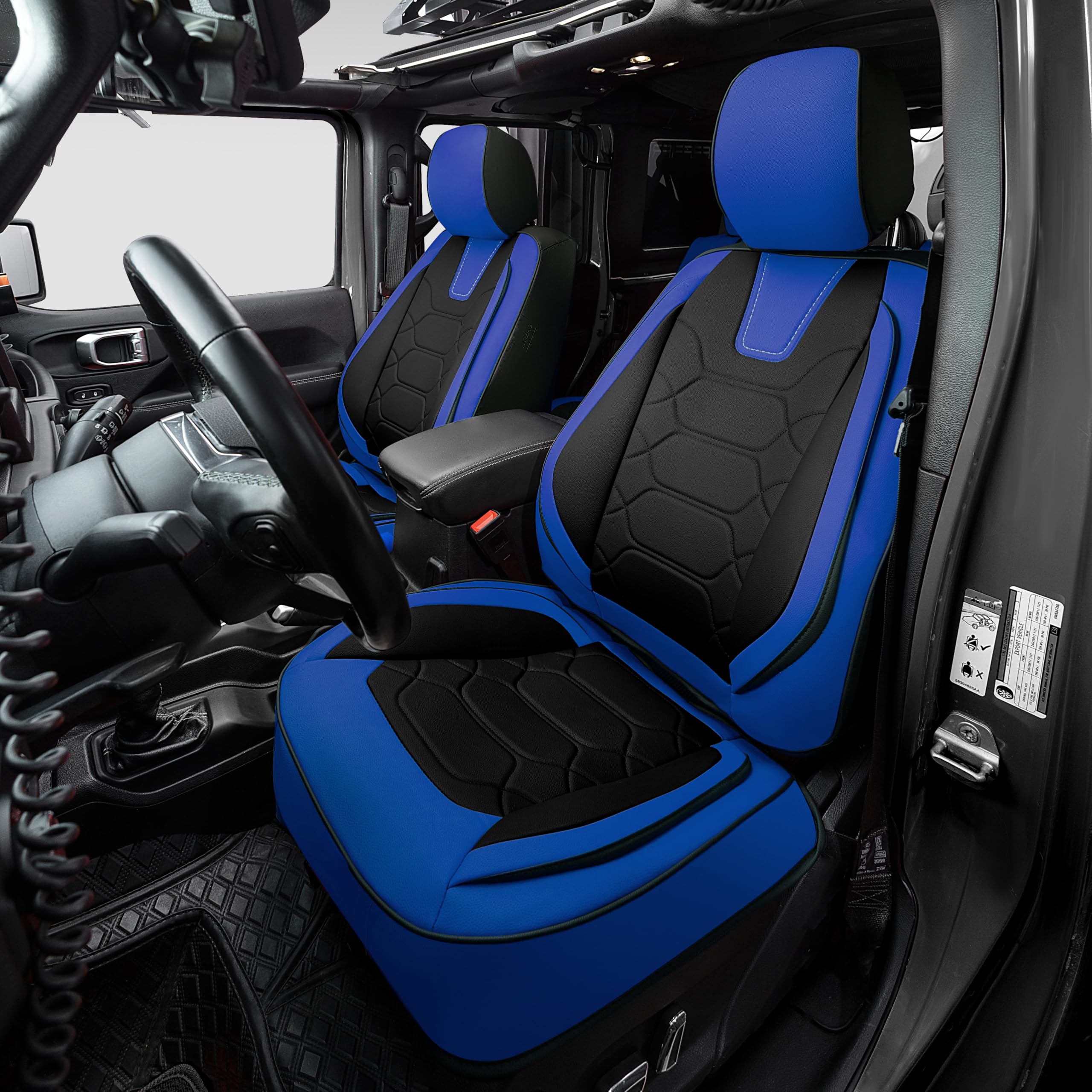 OASIS AUTO Custom Fit Seat Covers for 2018-2025 Wrangler JK 4-Door, Waterproof Faux Leather Seat Protector Cushion Unlimited X R