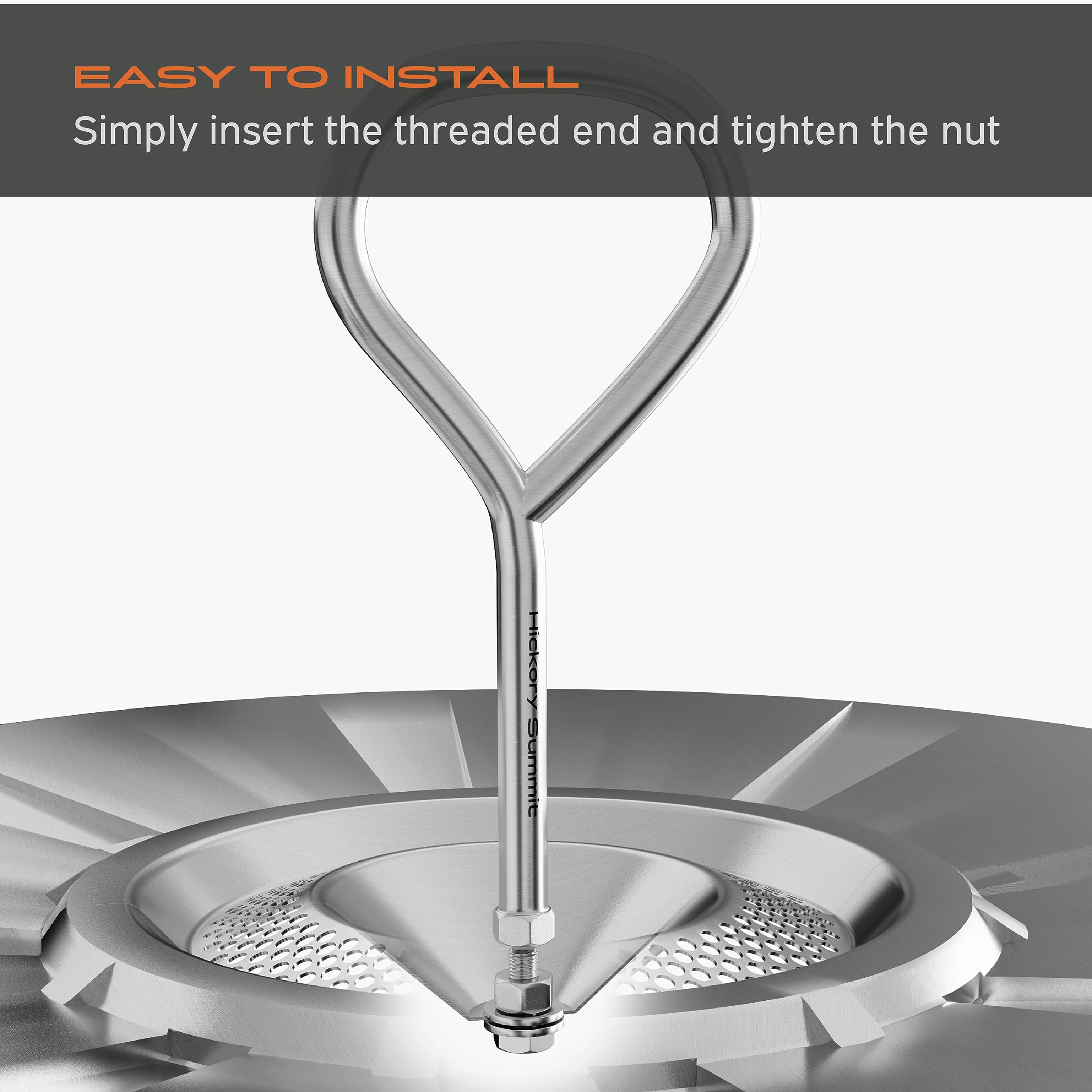 Hickory Summit Handle For Solo Stove Heat Deflector - Yukon, Bonfire, Canyon, & Ranger Solo Stove Deflector Compatible - Stainle