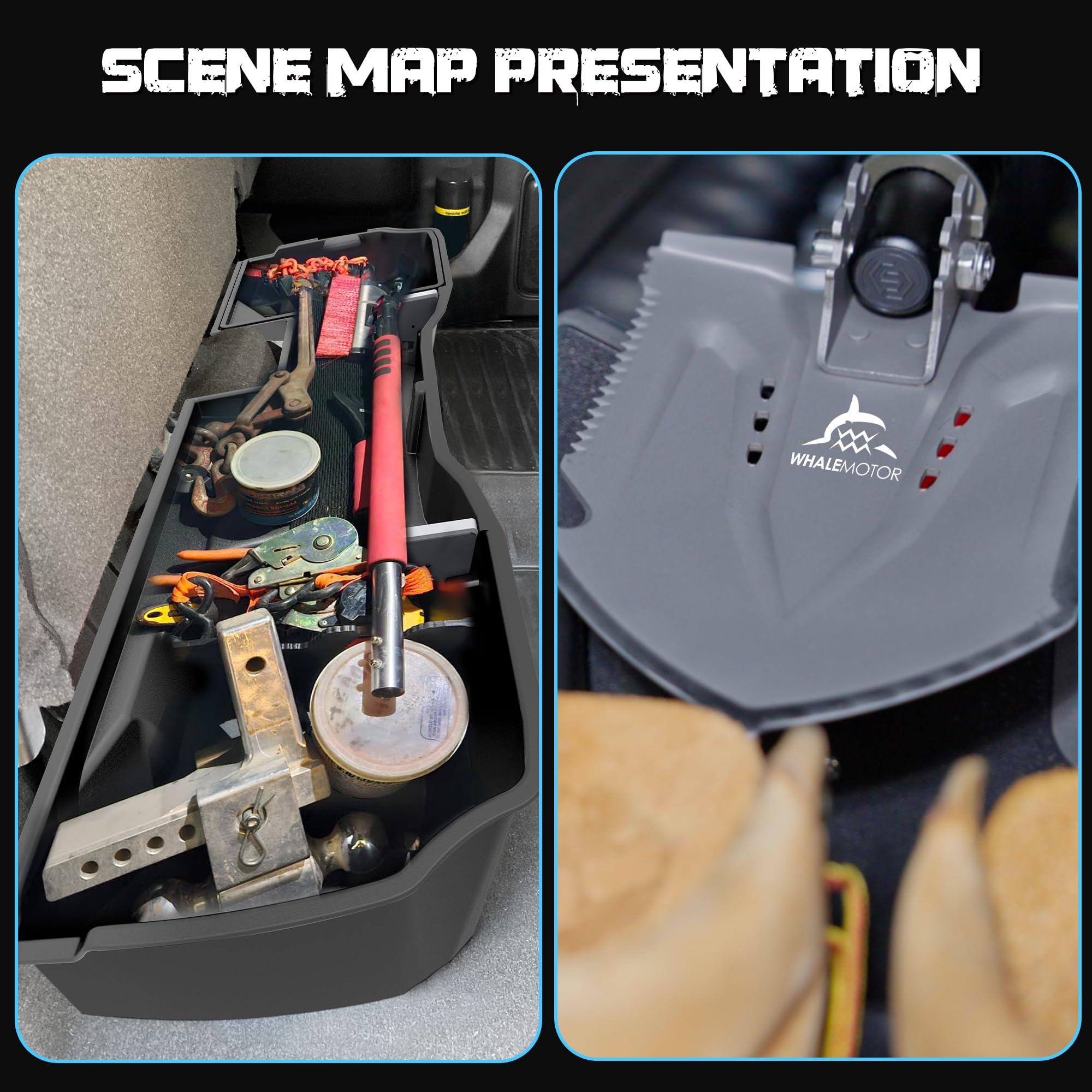 WHALEMOTOR Underseat Storage Compatible with Chevy Silverado/GMC Sierra Double/Extended Cab 1500(2014-2018, 2019 Ld/Lt)&2500 350