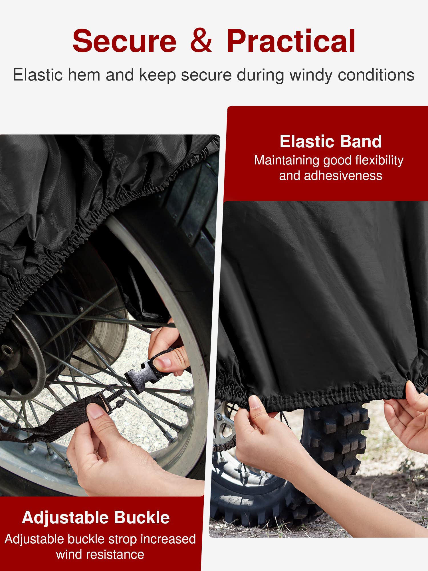 Puroma Motorcycle Cover, 97'' Xx-Large Heavy Duty Motorcycle Cover Waterproof Outdoor Indoor Scooter Shelter Protection With 4 R