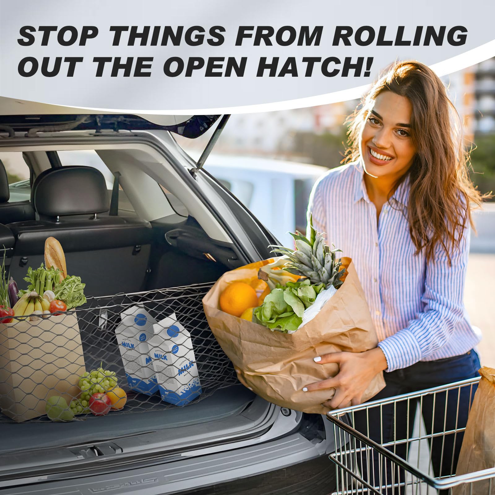 Karltys Envelope Style Cargo Net For Toyota Sienna 2025 2024 2023 2022 2021, 2025 Sienna Accessories Rear Trunk Mesh Cargo Net,