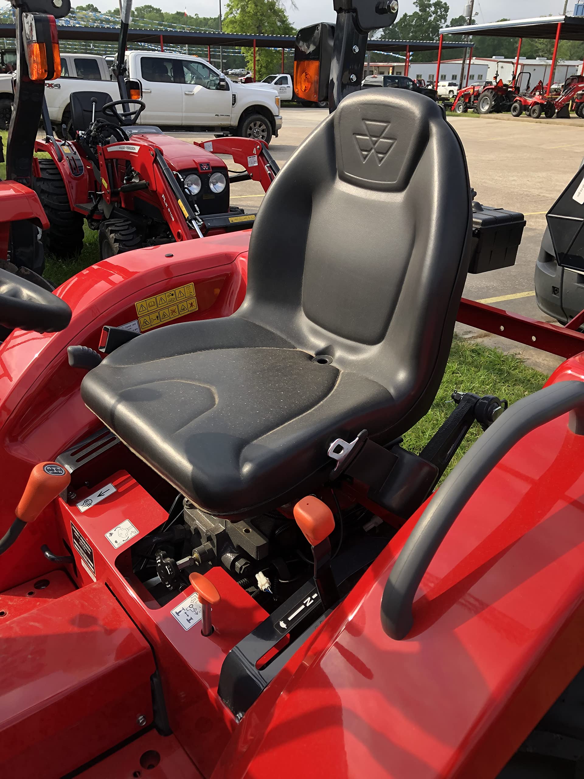 Durafit Seat Covers Compatible with Massey Ferguson Tractors with high Back seat with no armrests Gray