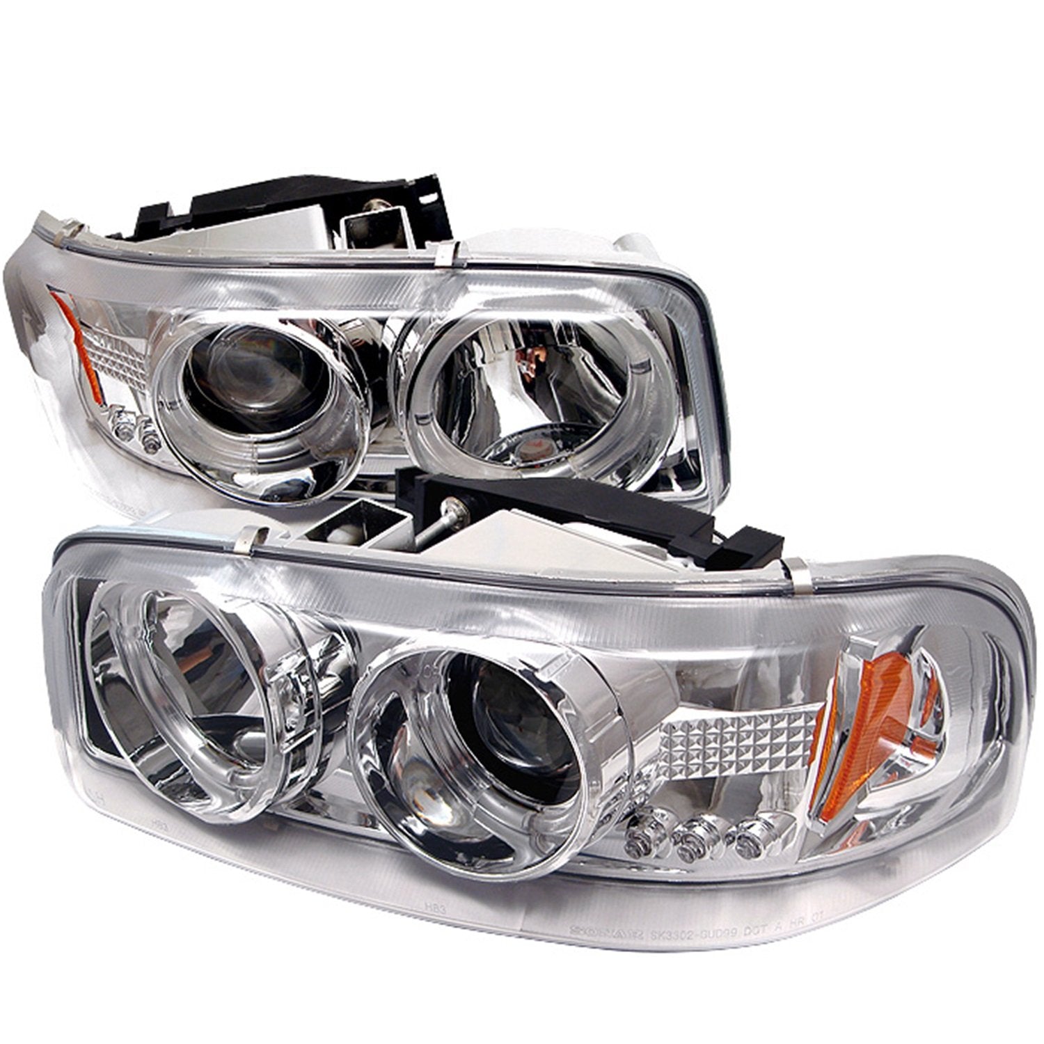 Spyder Auto Pro-Yd-Cde00-Hl-C Gmc Sierra 1500/2500/3500/Gmc Sierra Denali Chrome Halo Led Projector Headlight With Replaceable L
