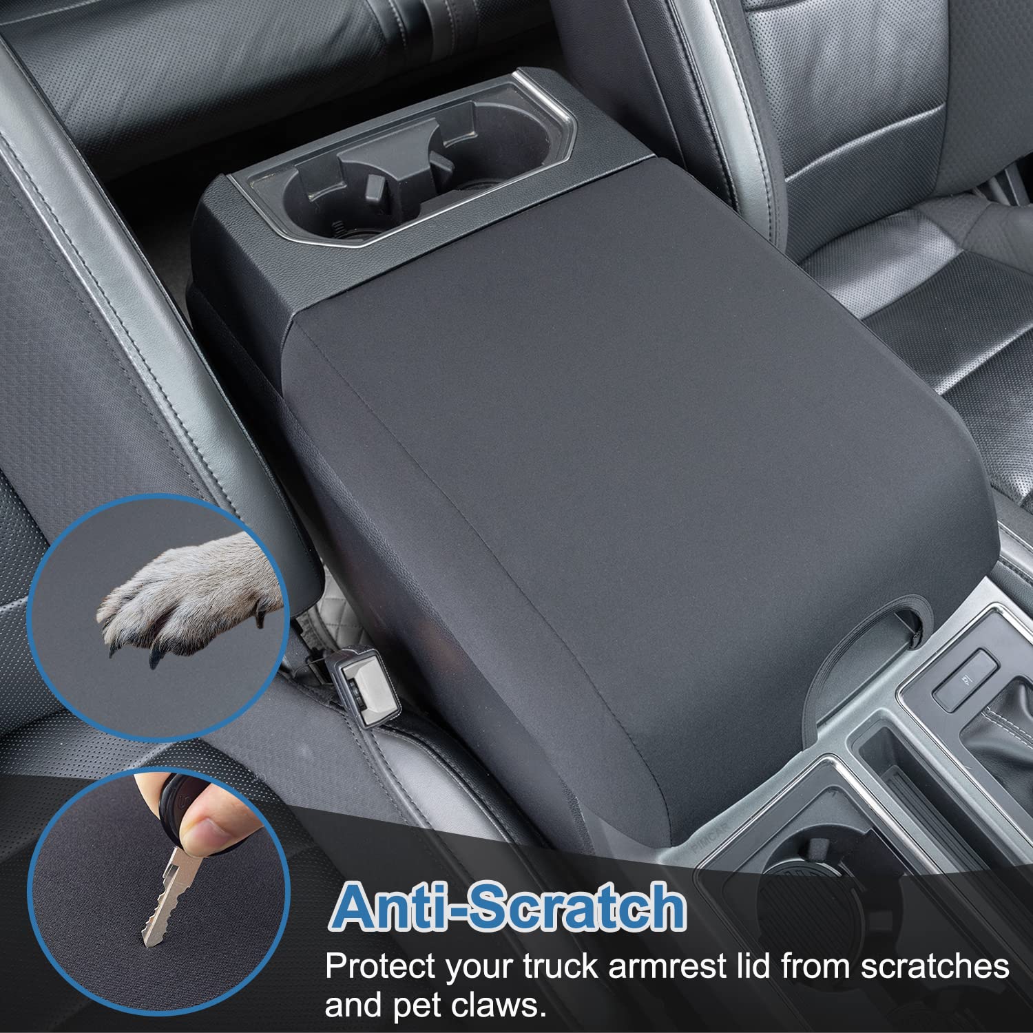 PIMCAR Center Console Cover Compatible with Ford 2015-2020 F150, 2017-2022 F250 F350 F450, 2018-2024 Expedition Interior Accesso