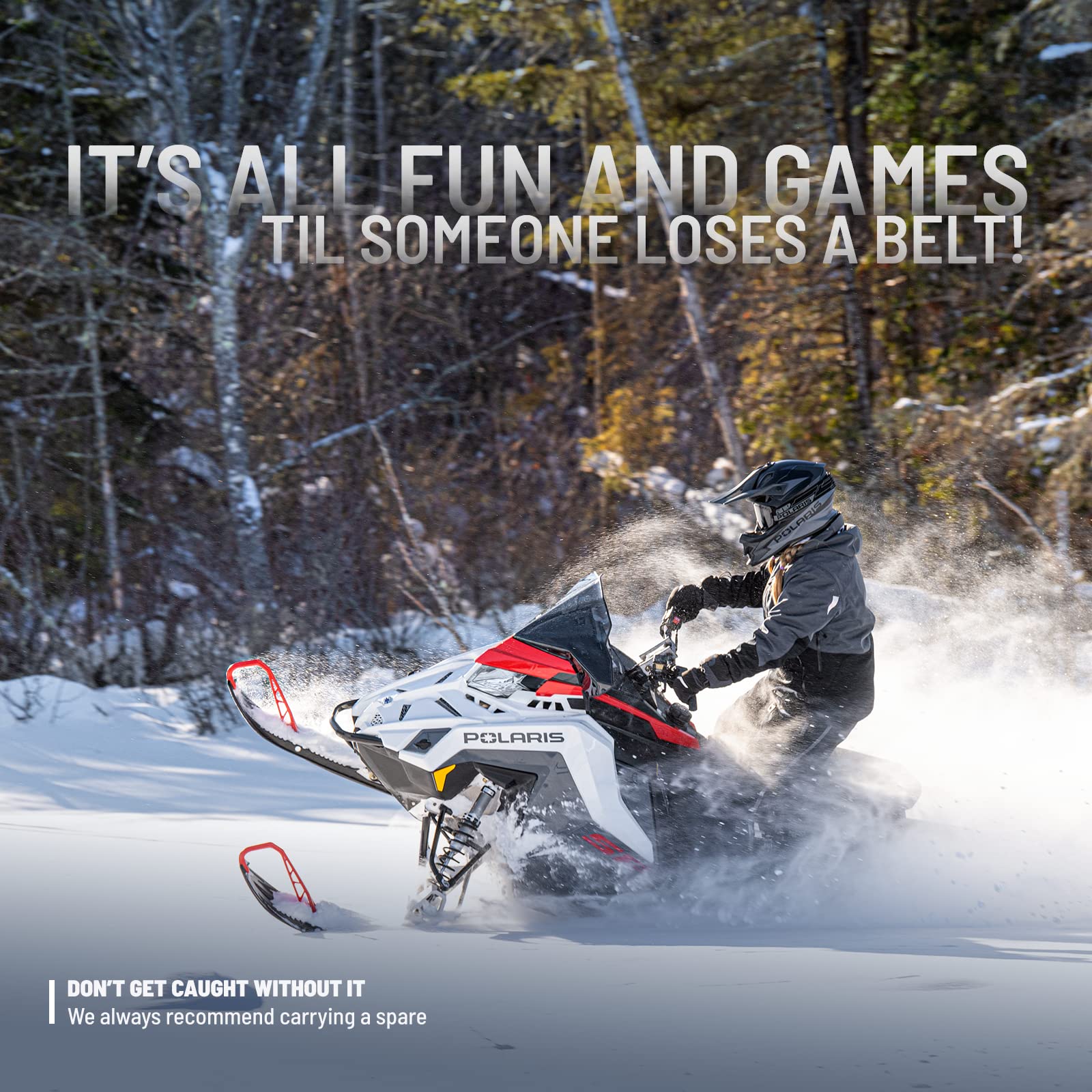 Polaris Snowmobile Performance Drive Belt, For Specific Models Of Polaris Snowmobiles, Runs At Optimal Rpms, No Clutch Recalibration, Replace Every 1,000 Miles, Black, Runs Cooler - 3211174