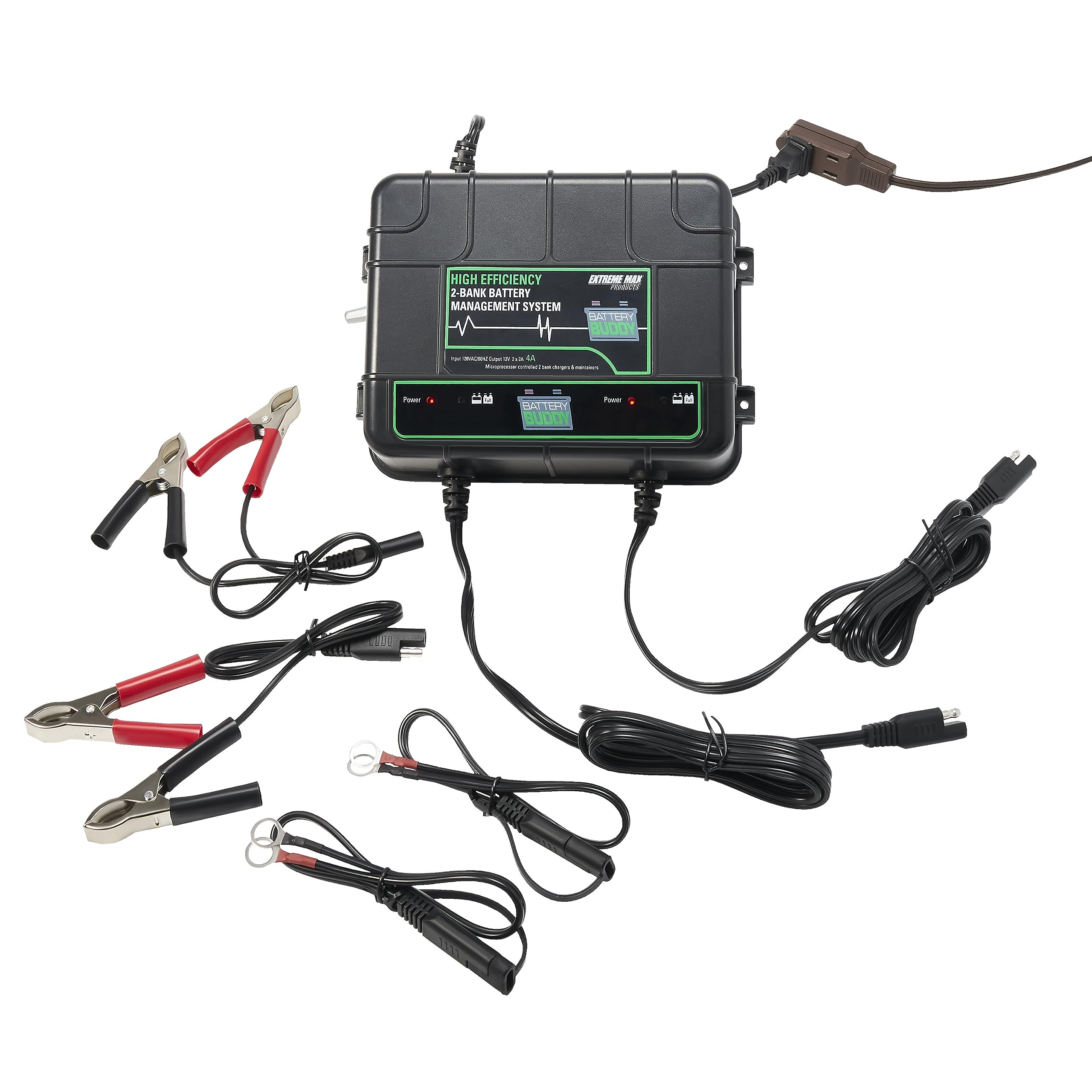 Extreme Max 1229.4026 Battery Buddy 2-Bank Battery Charger/Maintainer
