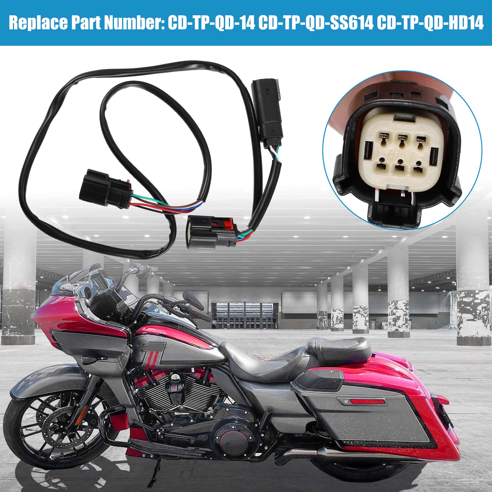 X AUTOHAUX Motorcycle Quick Disconnect Wiring Harness Fit for Harley Davidson for Tour Pak 2014-2019 CD-TP-QD-14 Quick Disconnec