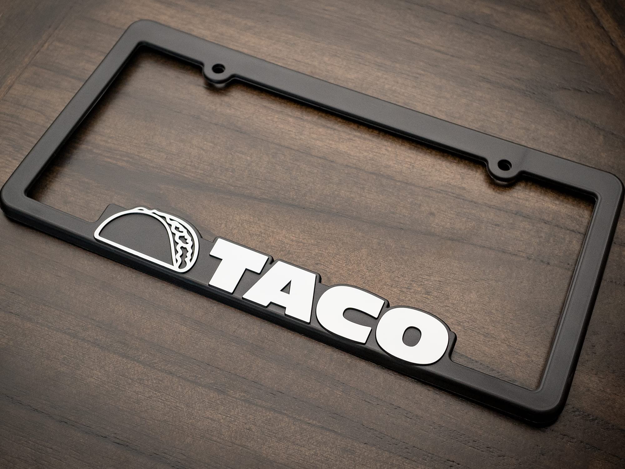 Taco License Plate Frame 3D Raised Letter