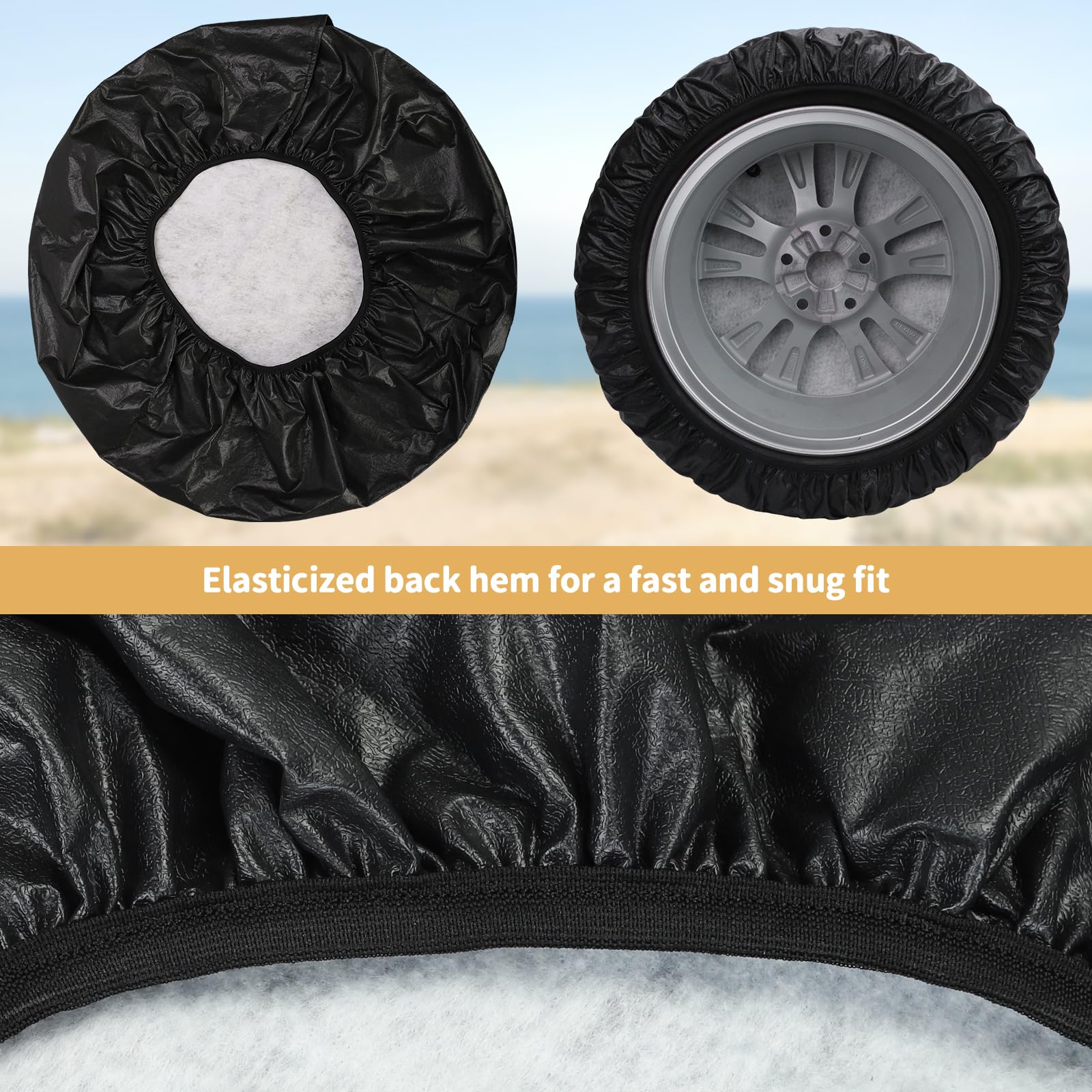 Leader Accessories 28''-30'' Spare Tire Cover Universal Fit for Trailer, RV, Car, Truck, SUV, Jeep, Camper Wheel, Waterproof Dus