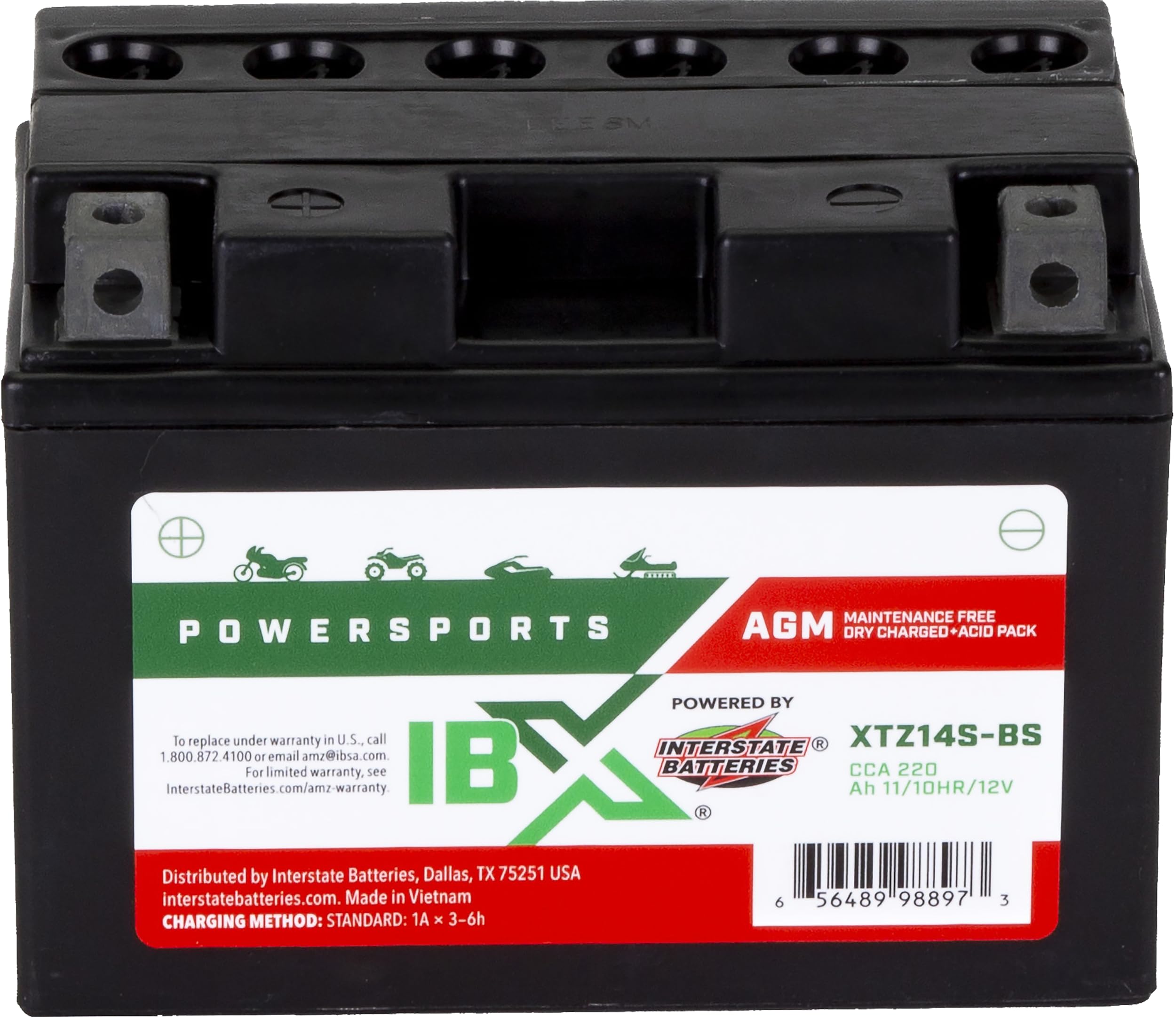 Interstate Batteries Ytz14S-Bs 12V 11Ah Powersports Battery 220Cca Agm Rechargeable Replacement For Motorcycles, Scooters, Bmw H